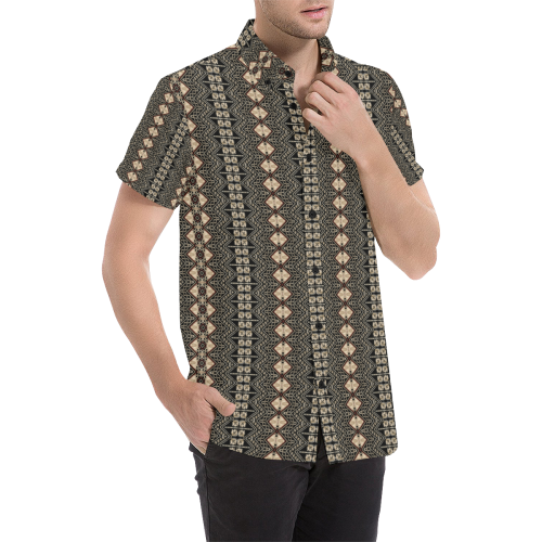 Tapa Cloth 38 All Over Print Short Sleeve Shirt - Vibe Hoodie Shop