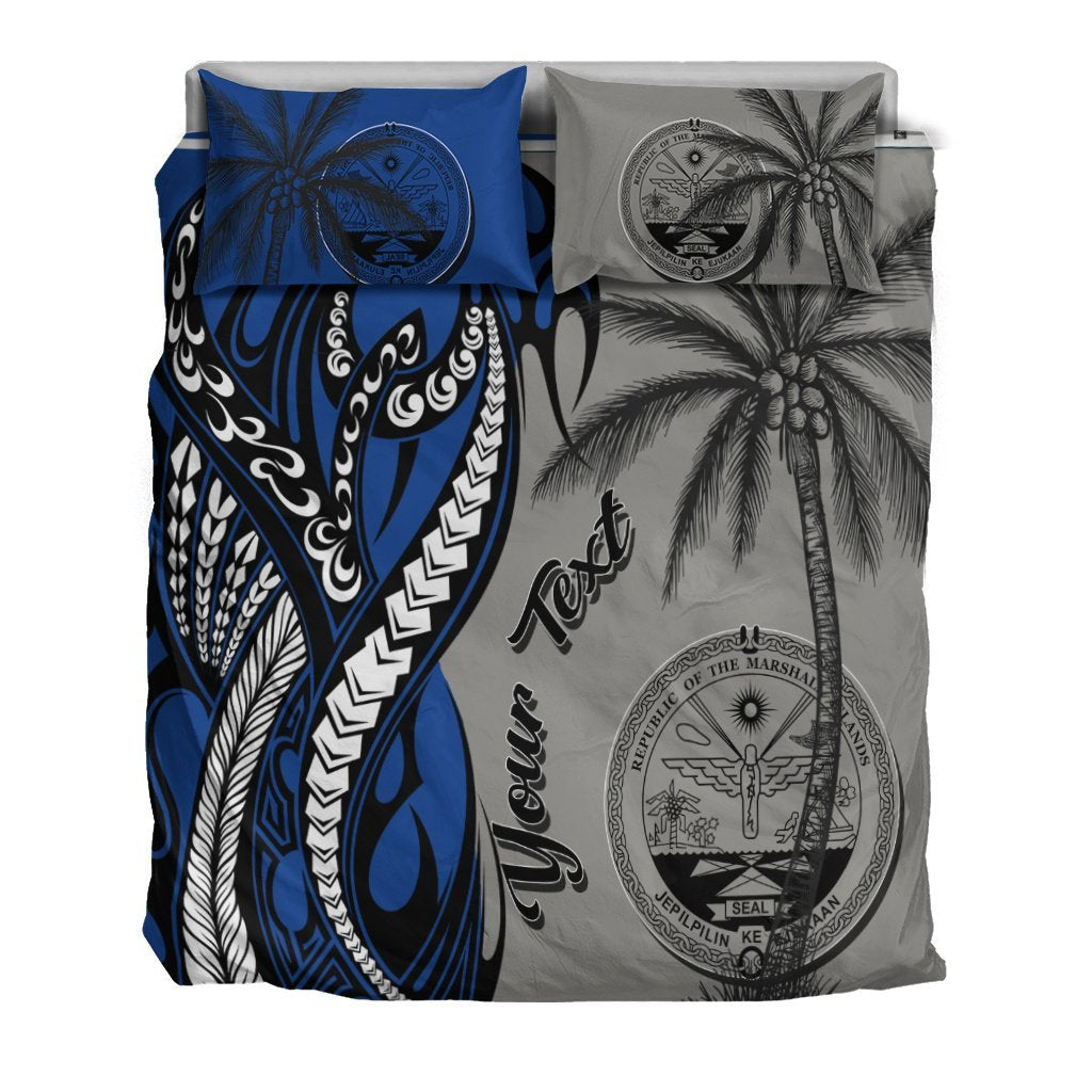Marshall Islands Custom Personalized Bedding Set - Classical Coconut Tree - Vibe Hoodie Shop