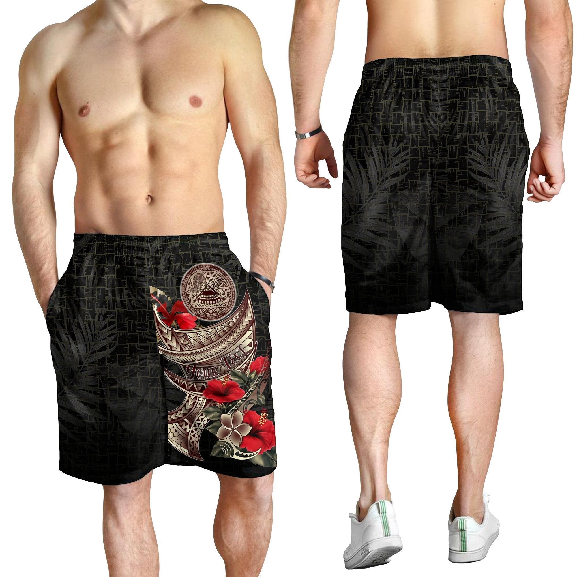 American Samoa Custom Personalised Men's Shorts - Polynesian Tribal Vintage Style - Vibe Hoodie Shop