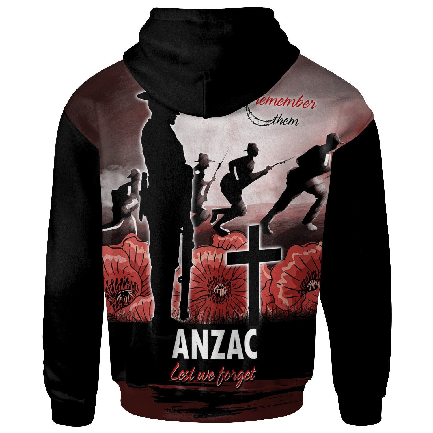 ANZAC Day Zip - Up Hoodie - We Will Remember Them Special Version - Vibe Hoodie Shop