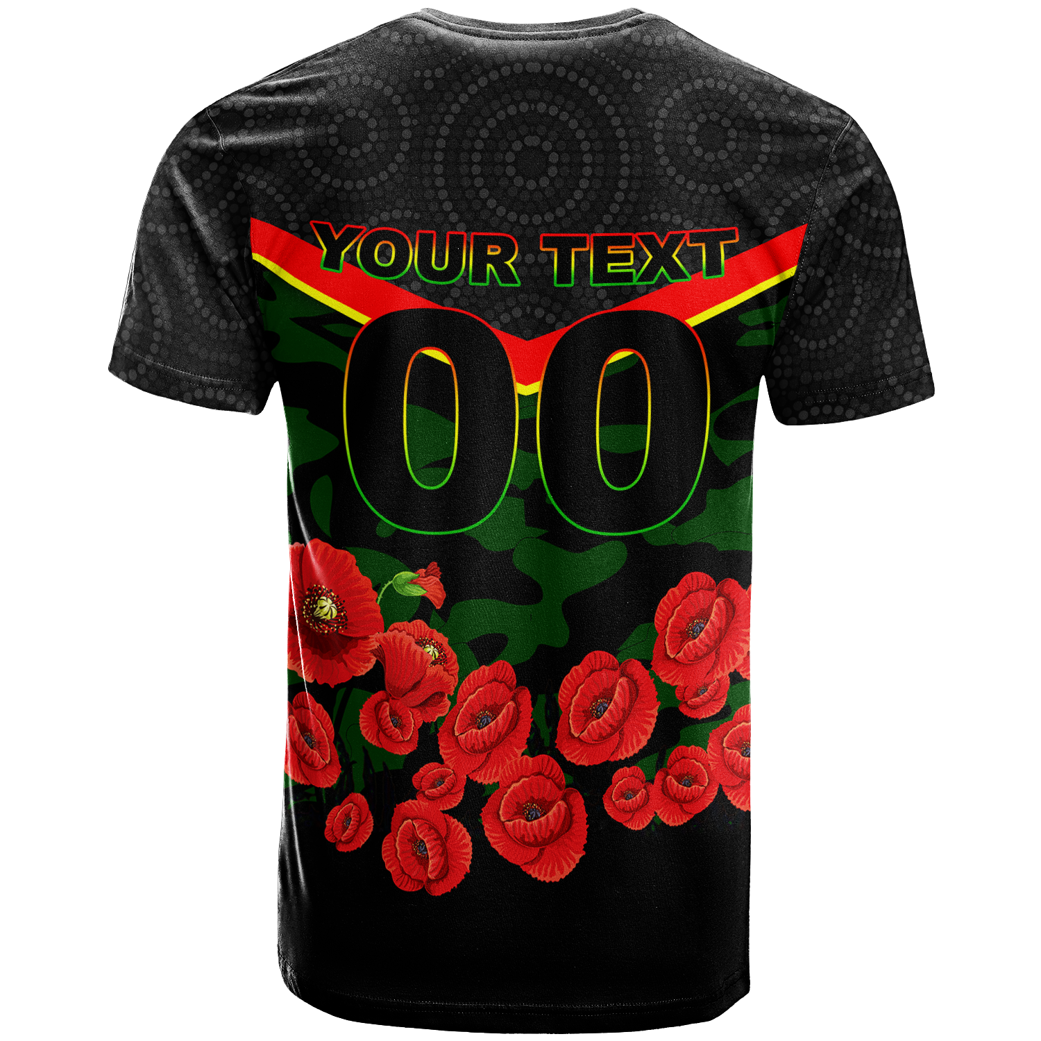 (Custom Personalised) Panthers ANZAC Day T shirt - Indigenous Art - - Vibe Hoodie Shop