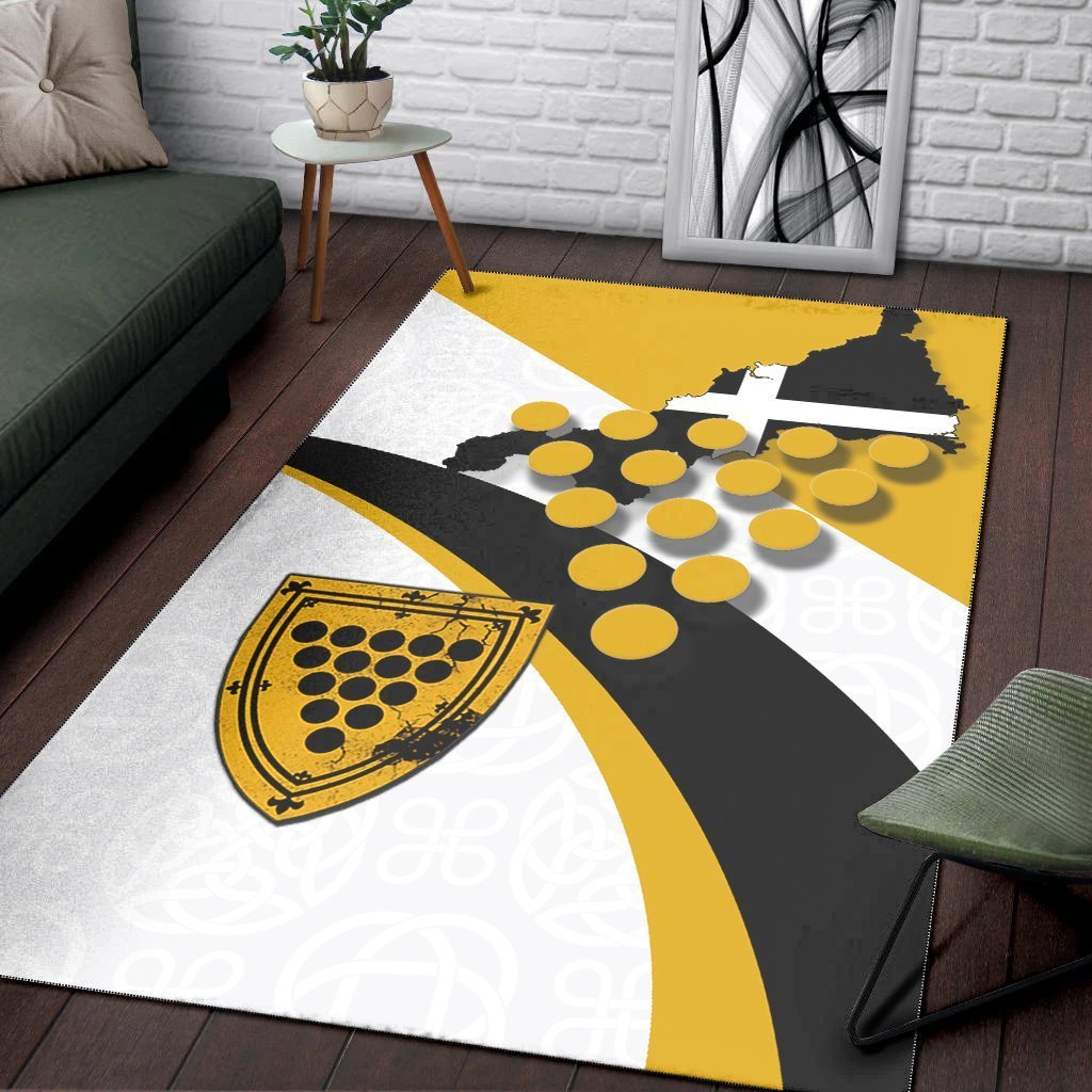 Cornwall Celtic Area Rug - Cornish Flag With Duke of Cornwall - Vibe Hoodie Shop