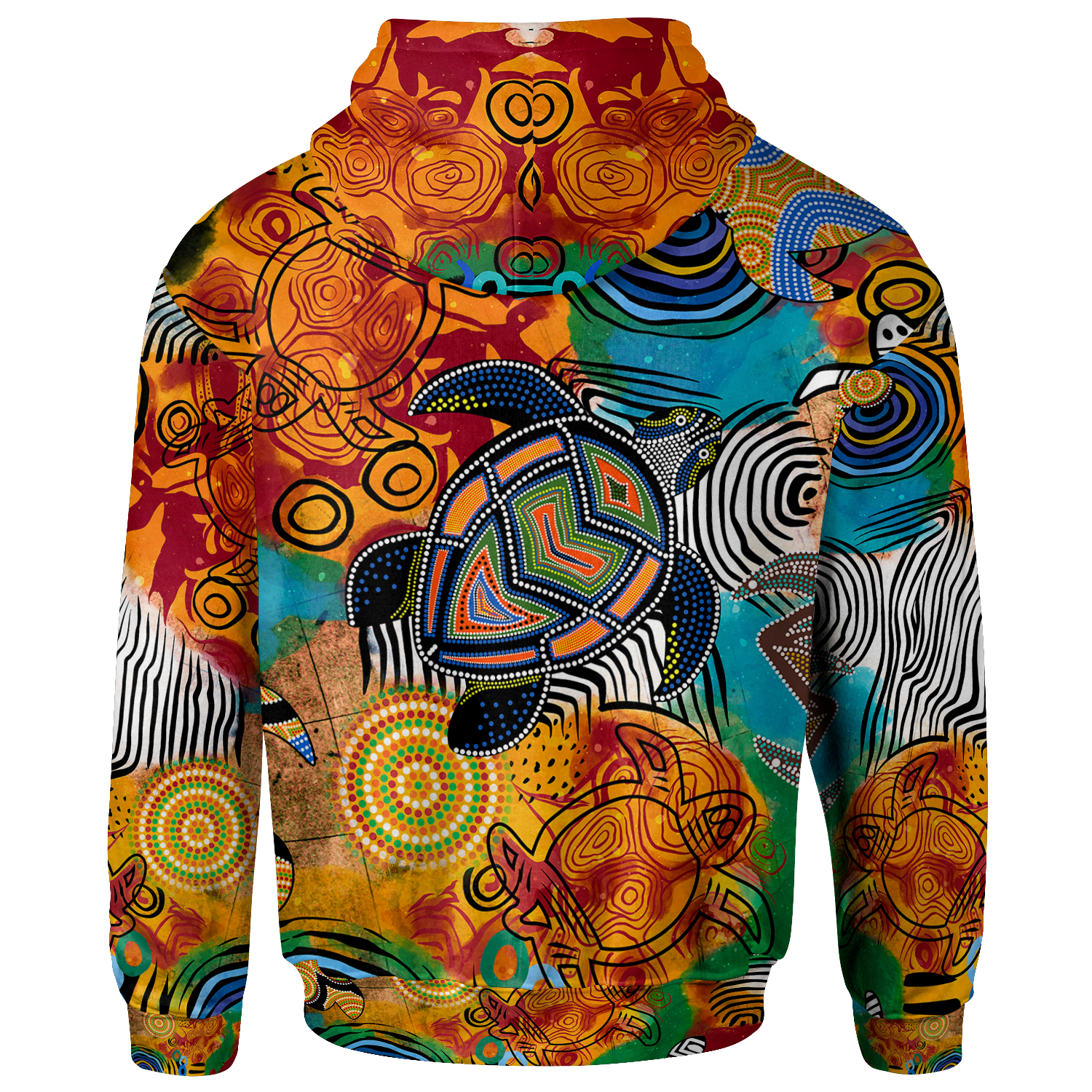 (Custom Your Text) Aboriginal Personalised Hoodie - Turtle Indigenous Art - Vibe Hoodie Shop