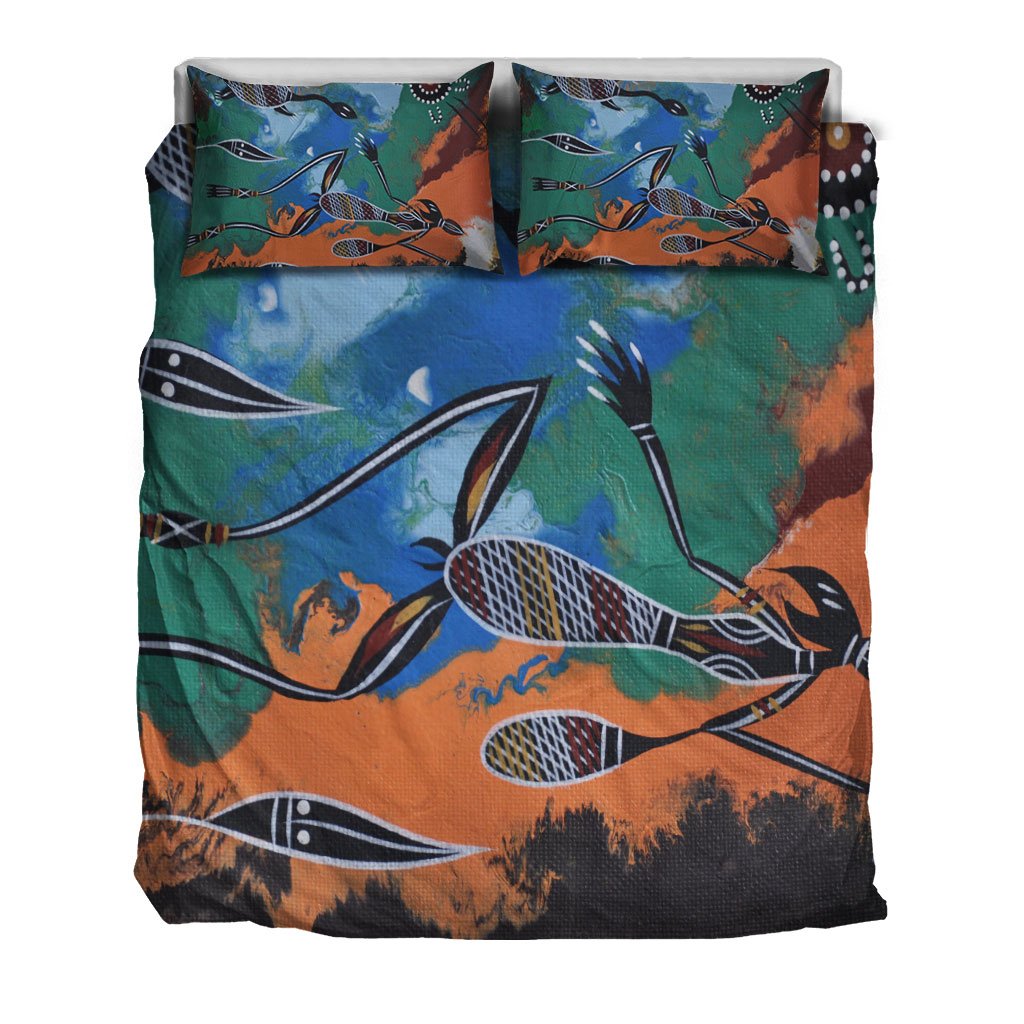 Aboriginal Bedding Set - Aboriginal Dot Art Painting Style - Vibe Hoodie Shop