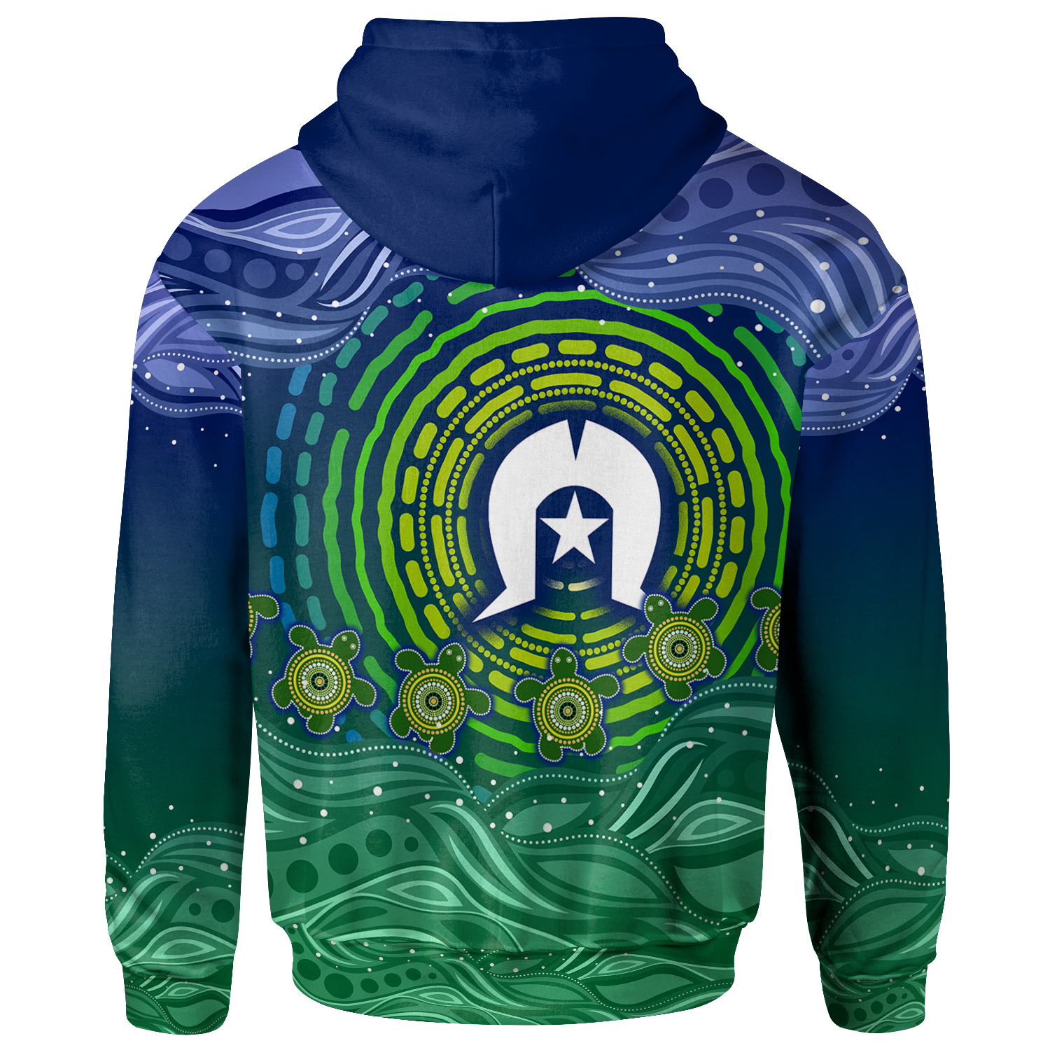 Kids Torres Strait Islanders Zip - Up Hoodie - Aboriginal Turtle - Vibe Hoodie Shop