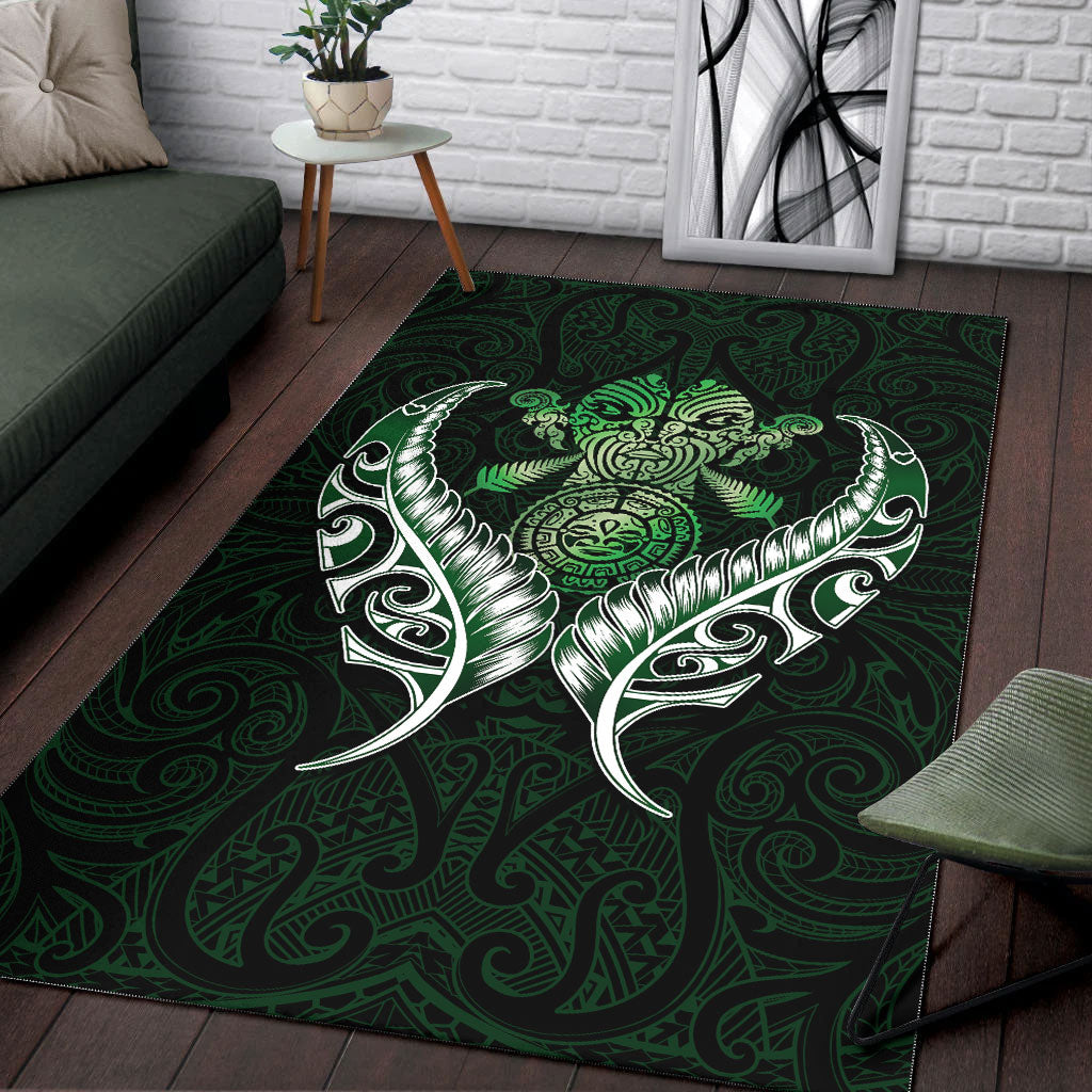 New Zealand Silver Fern Area Rug Green - - Vibe Hoodie Shop