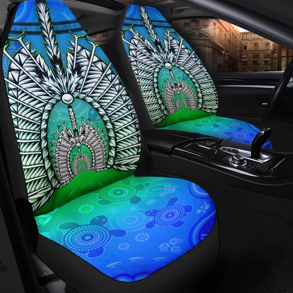 Car Seat Cover - Turtle Background With Dhari Mask - Vibe Hoodie Shop