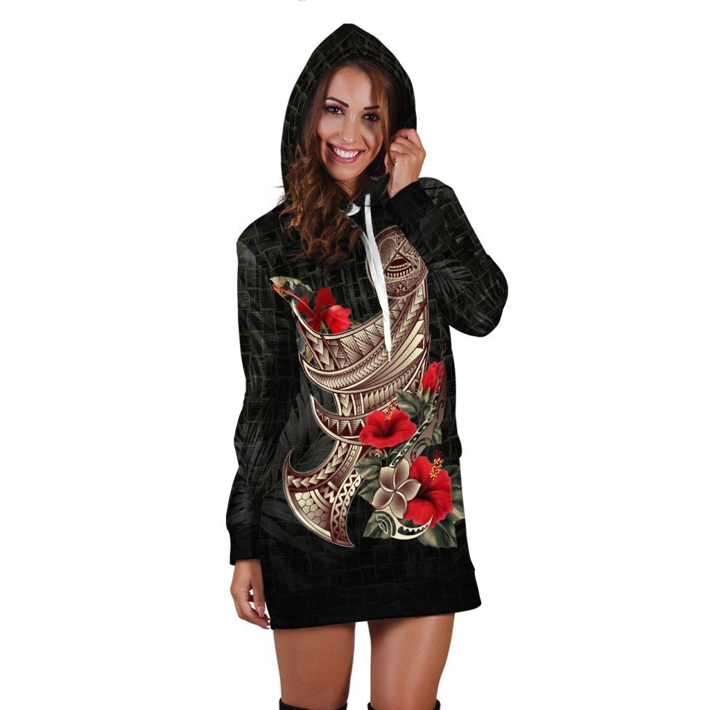 American Samoa Hoodie Dress - Polynesian Tribal Vintage Style - Vibe Hoodie Shop