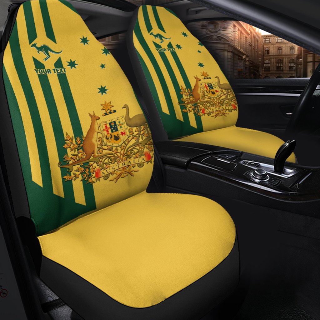 Custom Car Seat Covers - Australia Kangaroo Sign National Color - Vibe Hoodie Shop
