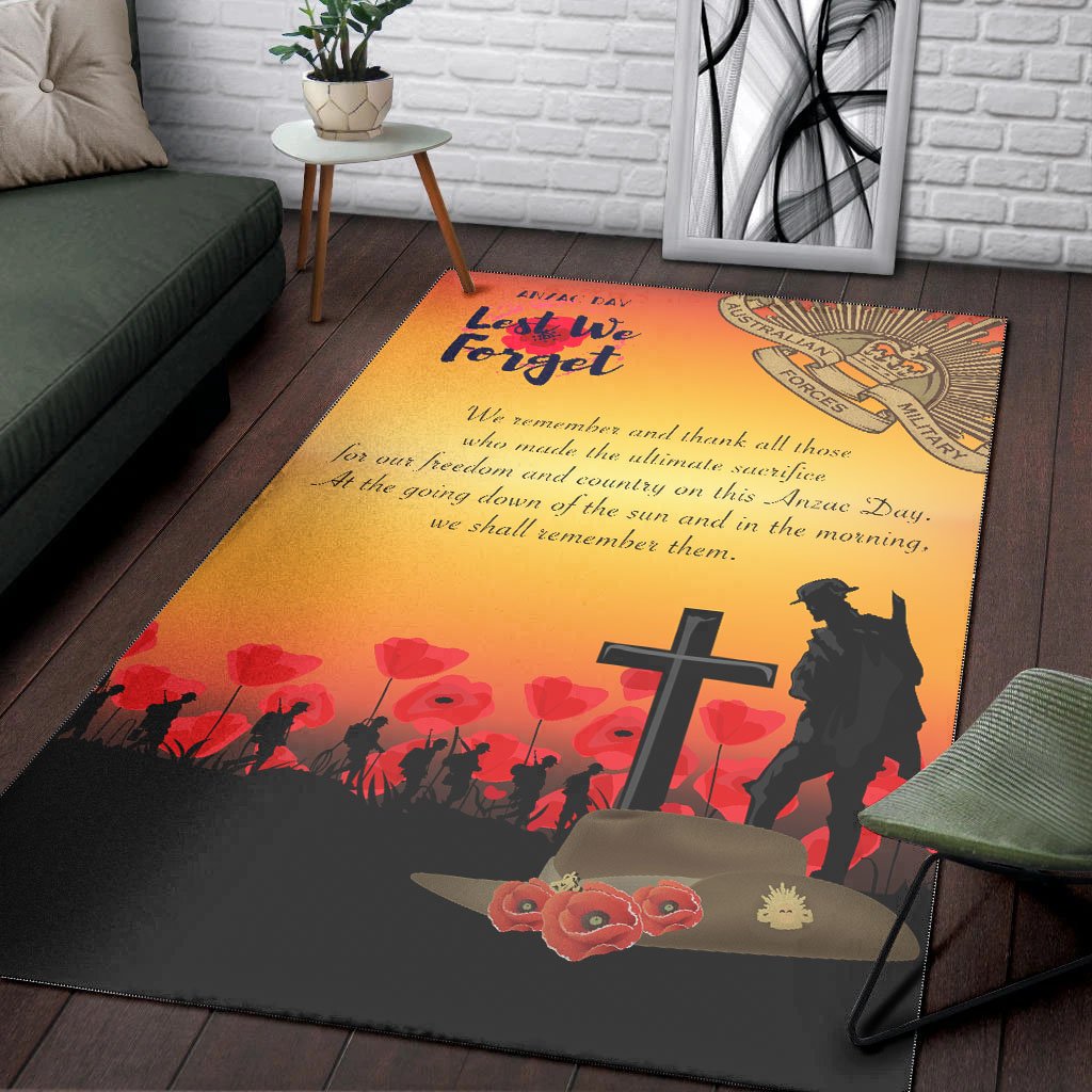 ANZAC Day Area Rug - Lest We Forget - Vibe Hoodie Shop