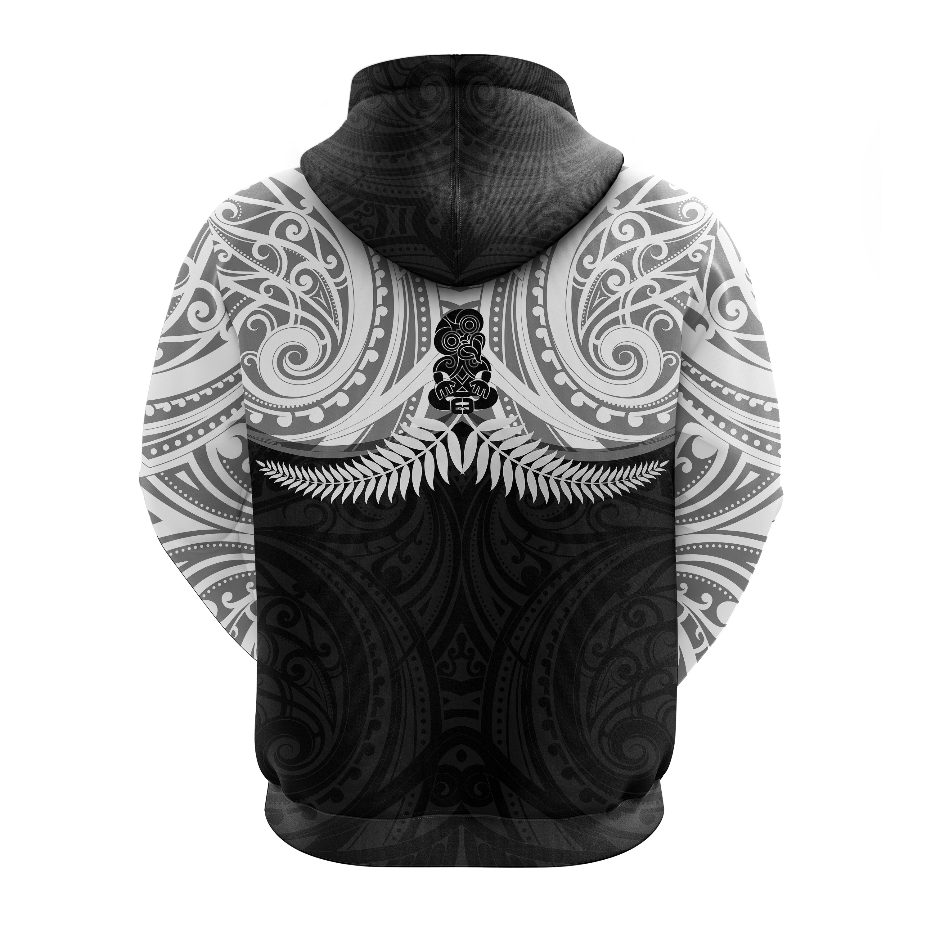 New Zealand Zip up Hoodie - Maori Silver Fern - LT20 - Vibe Hoodie Shop