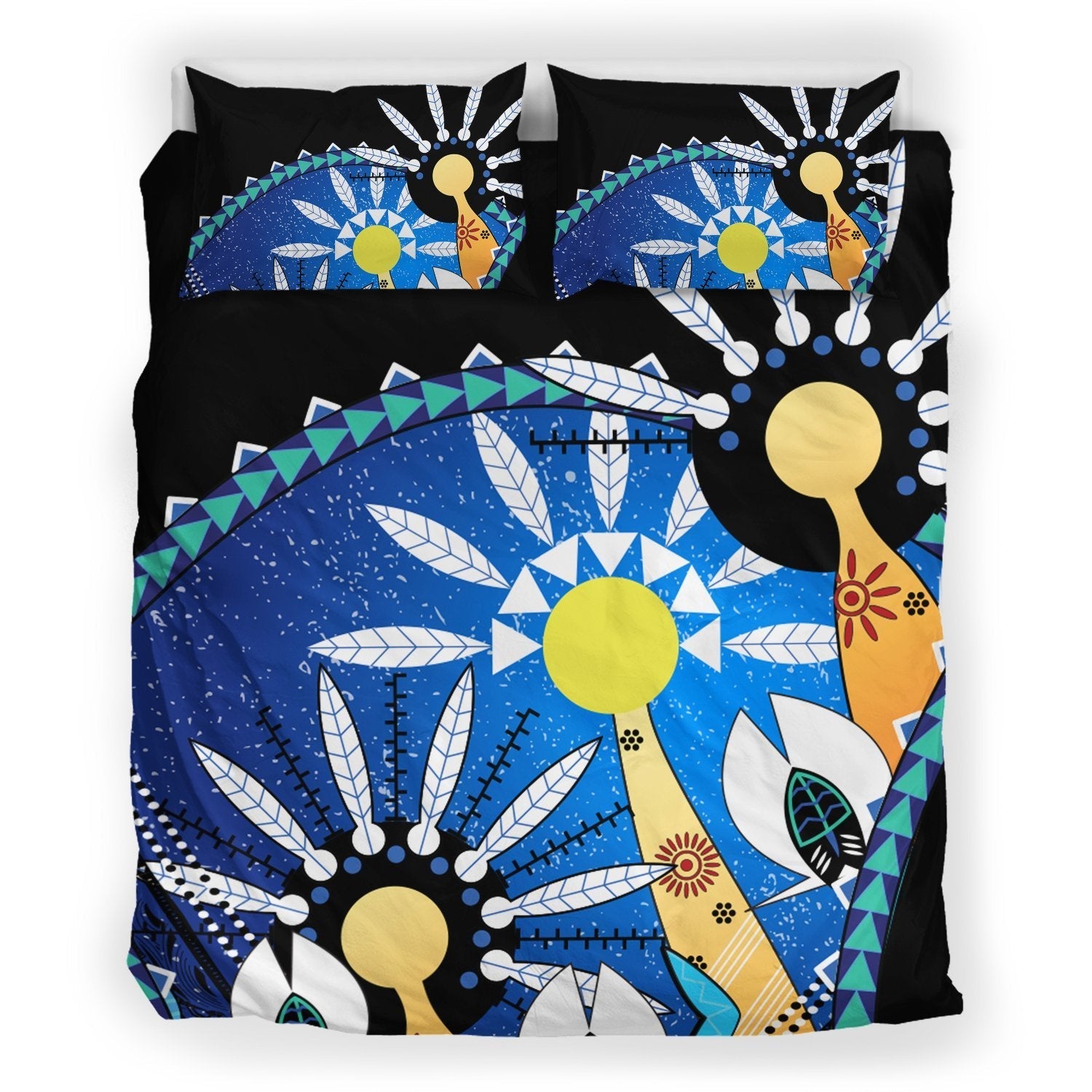 Vibe Hoodie Australia Torres Strait Bedding Set - Dhari Mask In Plam Tree - RLT20 - Vibe Hoodie Shop