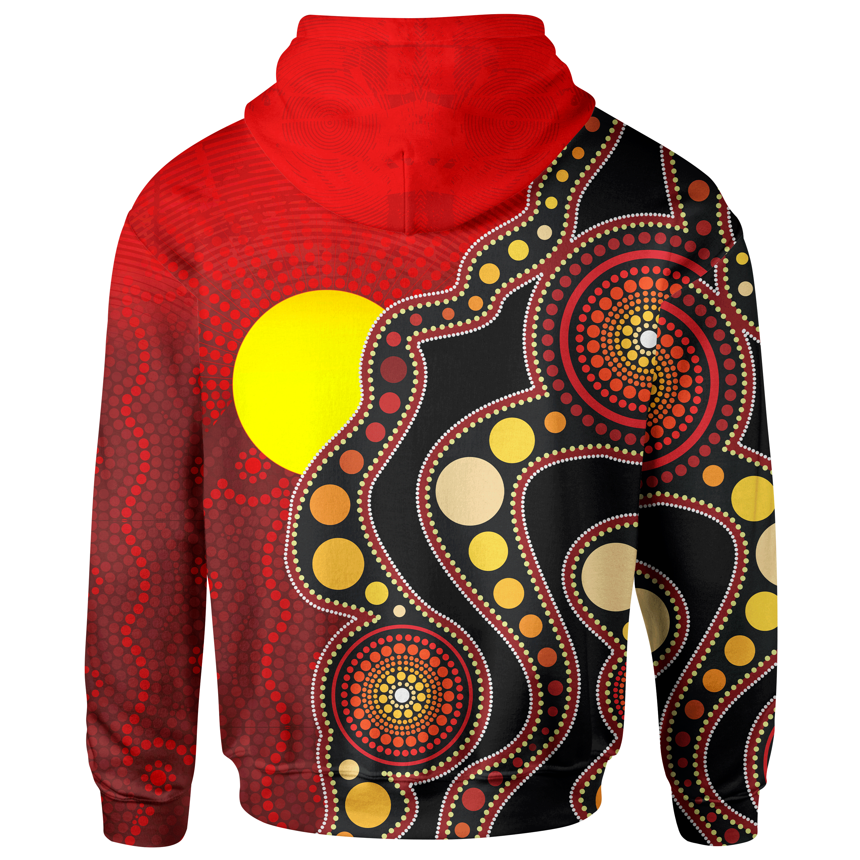 Aboriginal Hoodie - Australia Aboriginal Lives Matter Flag Circle Dot Painting Art - Vibe Hoodie Shop