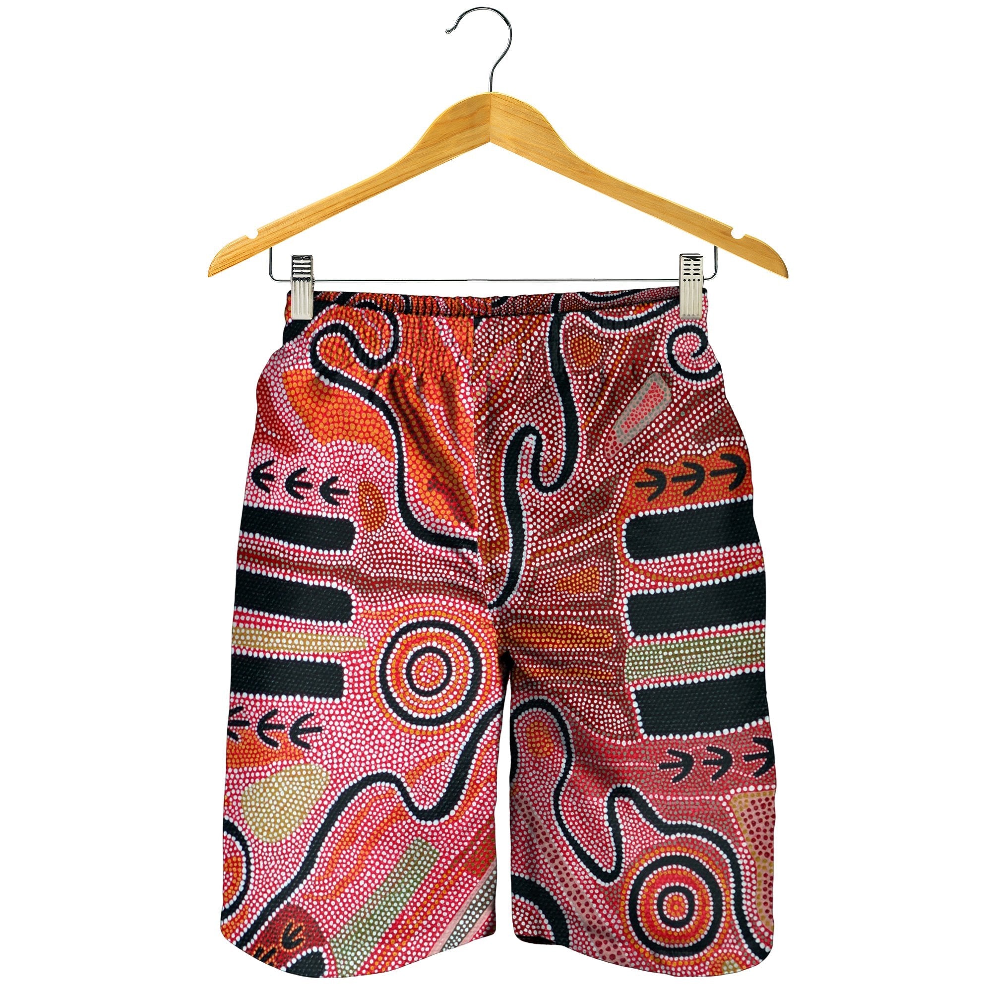 Aboriginal Men's Shorts - Indigenous Footprint Landscape - Vibe Hoodie Shop