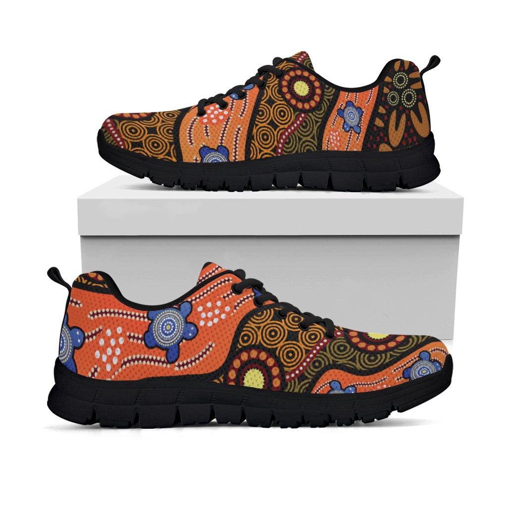 Sneakers - Aboriginal Dot Unique Style Turtle - Vibe Hoodie Shop