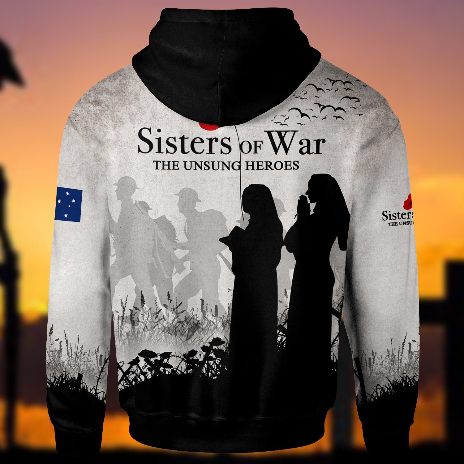 ANZAC Day Zip - Up Hoodie - Sisters Of War - Vibe Hoodie Shop