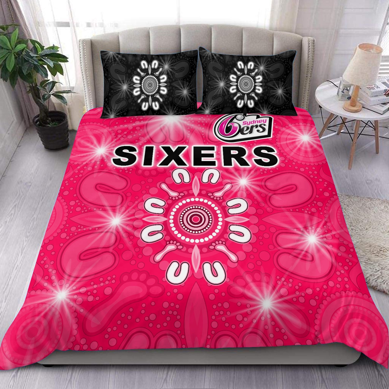Sydney Sixers Cricket Mix Aboriginal Bedding Set - LT20 - Vibe Hoodie Shop