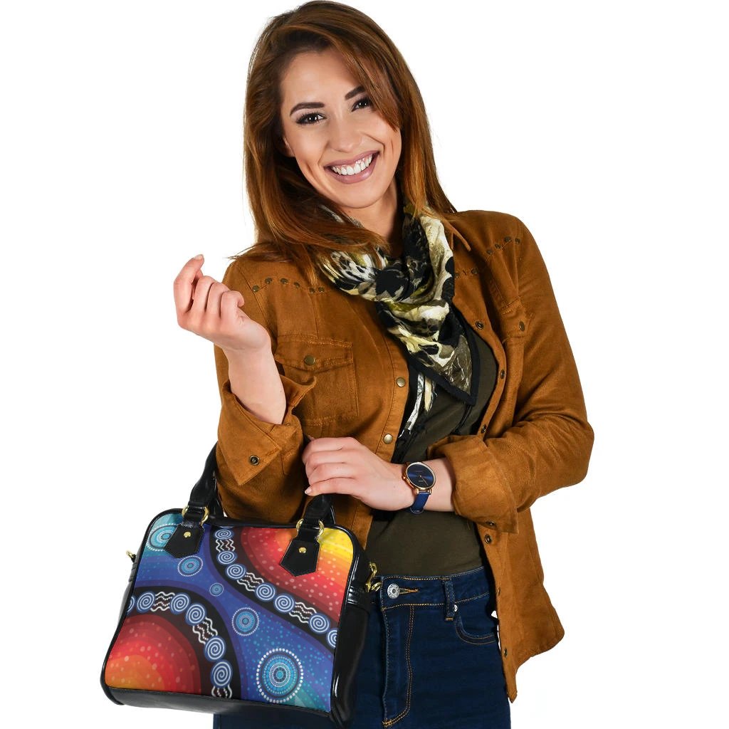 Shouder HandBag - Aboriginal Color Dot Painting - Vibe Hoodie Shop