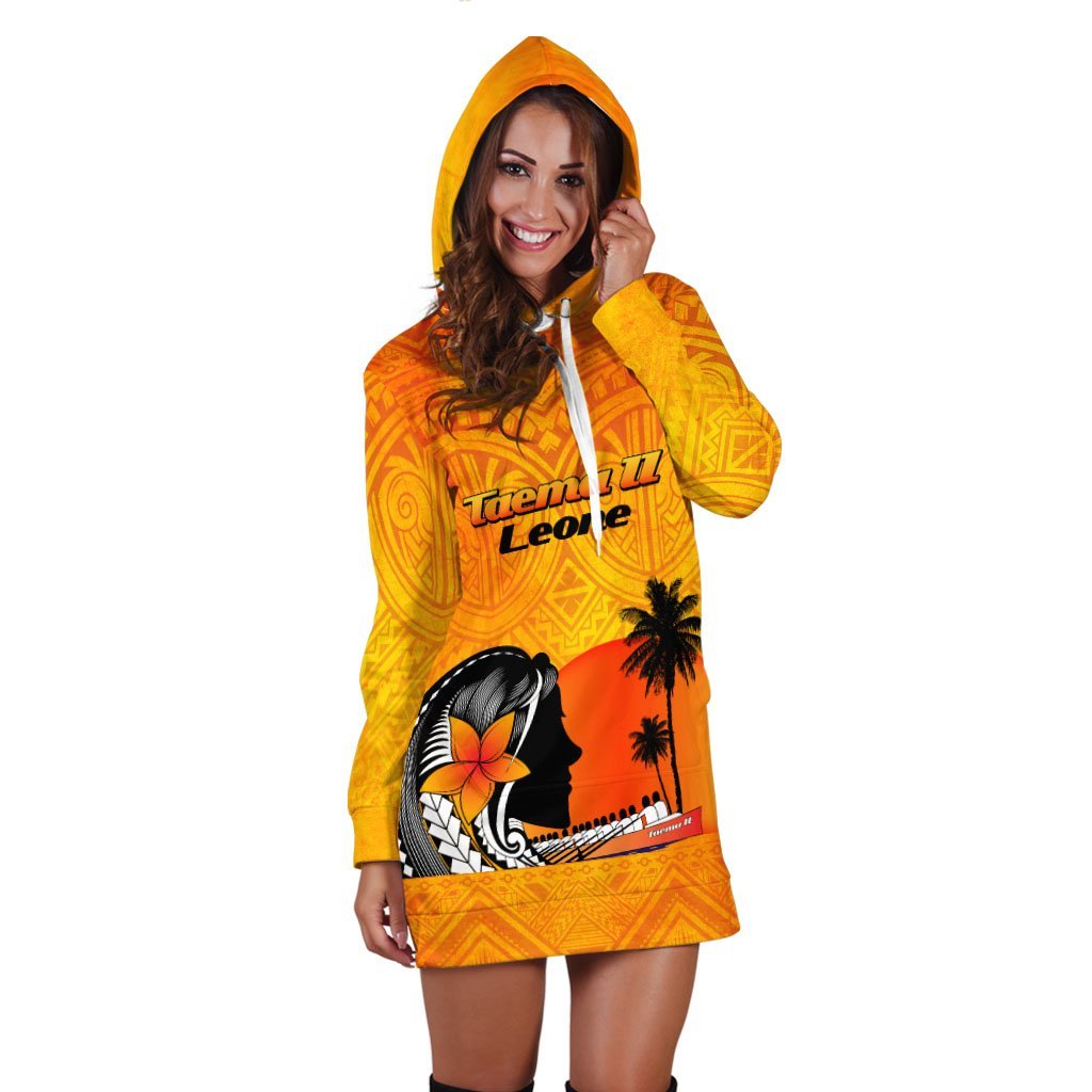 American Samoa Custom Personalised Women's Hoodie Dress - Taema II Leone - Vibe Hoodie Shop