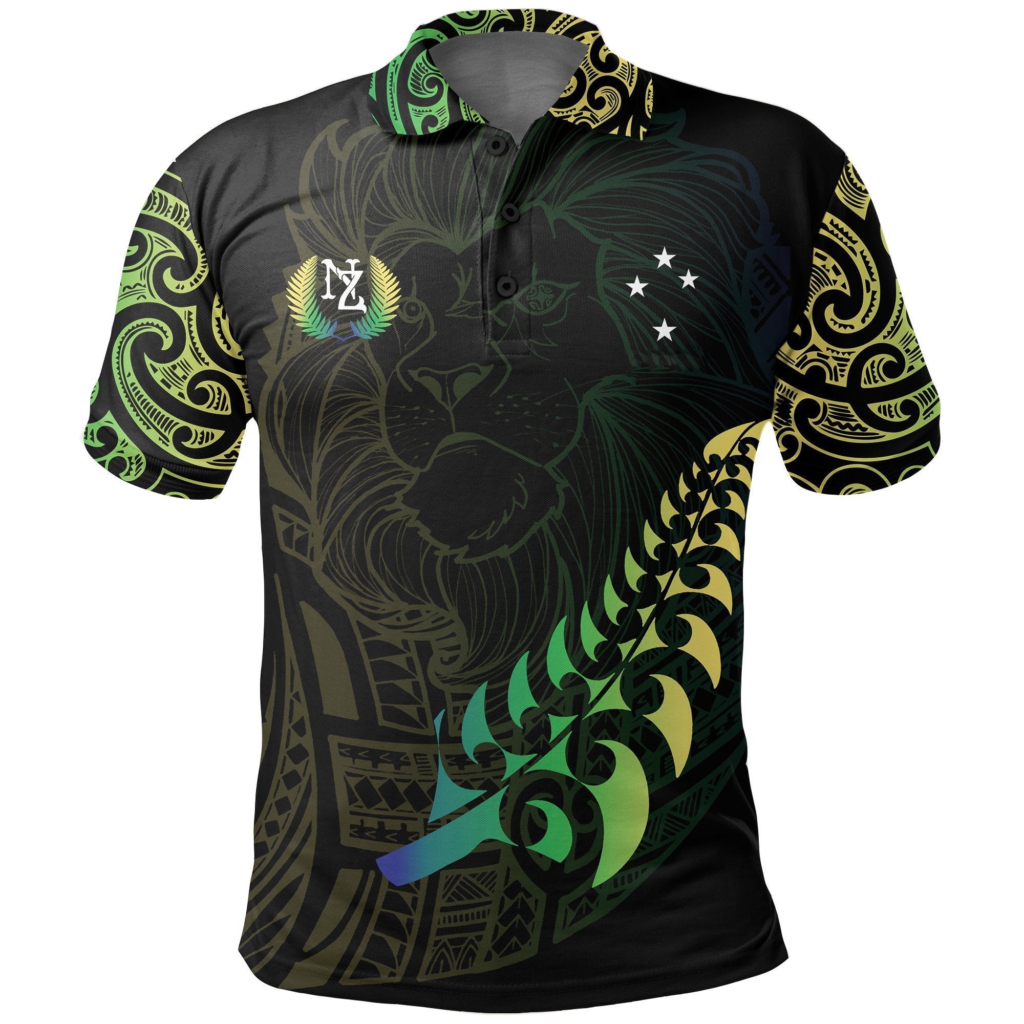 (Bearman) Lion Rugby Polo Shirt, New Zealand Maori Golf Shirts - Vibe Hoodie Shop