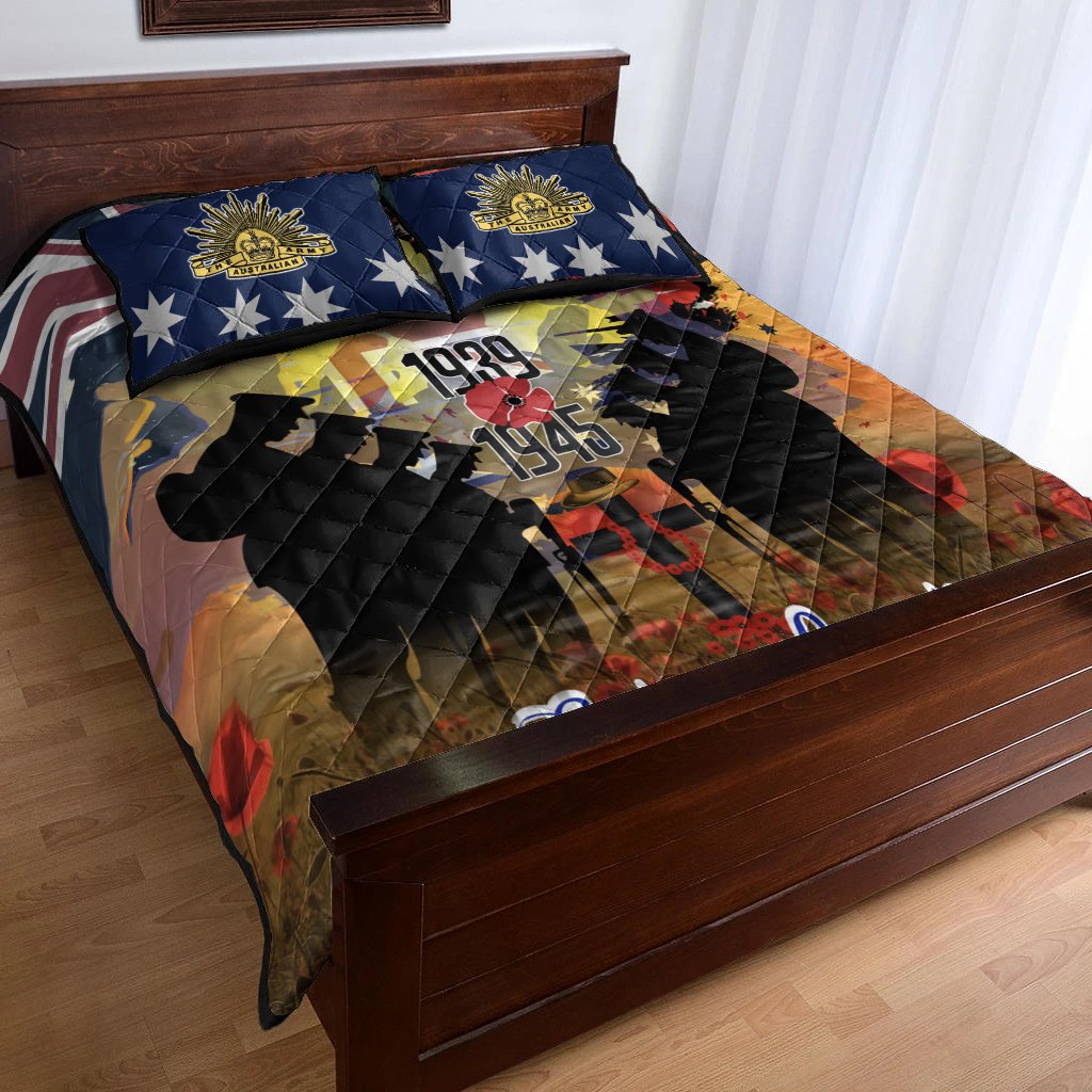 Quilt Bed Sets - ANZAC Day 2021 World War II Commemoration 1939 - 1945 - Vibe Hoodie Shop