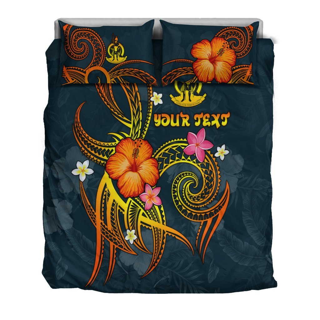Vanuatu Polynesian Personalised Bedding Set - Legend of Vanuatu (Blue) - Vibe Hoodie Shop
