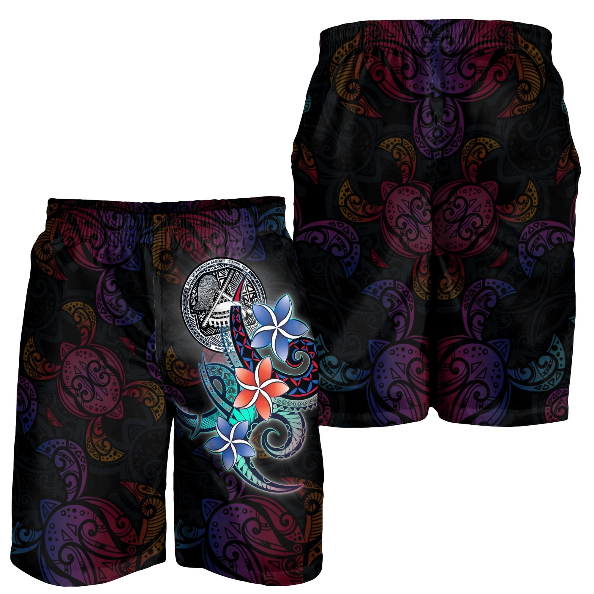 American Samoa Men's Shorts - Plumeria Flowers Style - Vibe Hoodie Shop