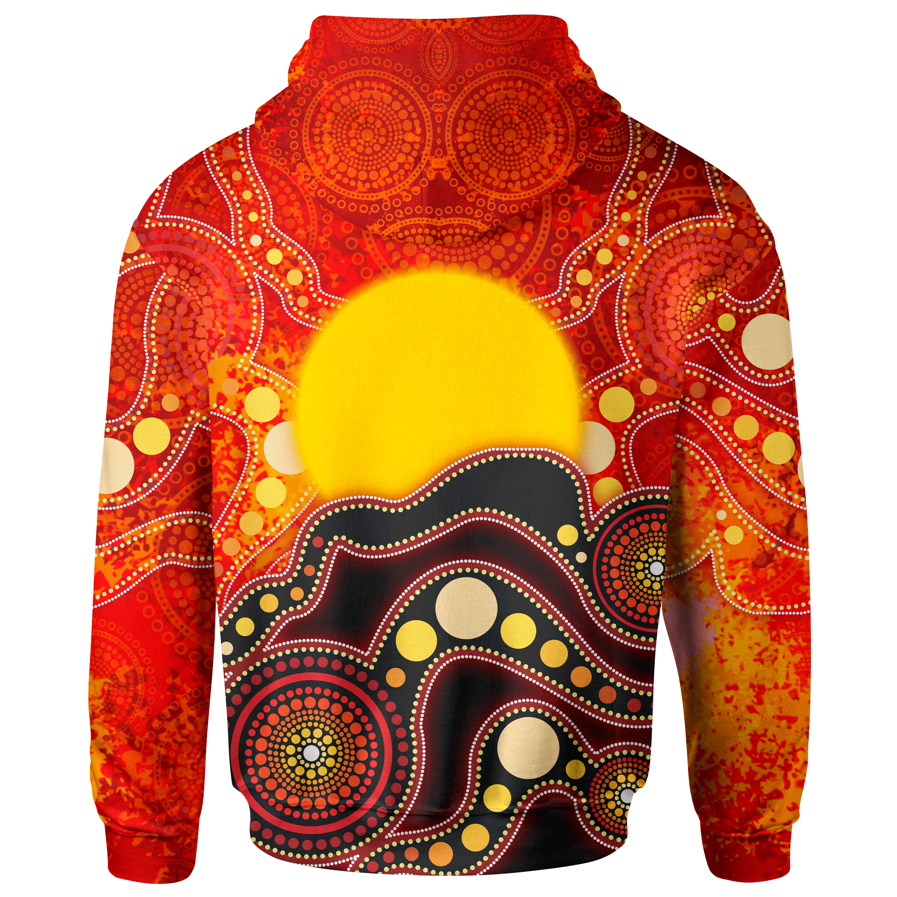 Aboriginal Zip - Up Hoodie - Aboriginal Lives Matter Flag Dot Painting Art - Vibe Hoodie Shop