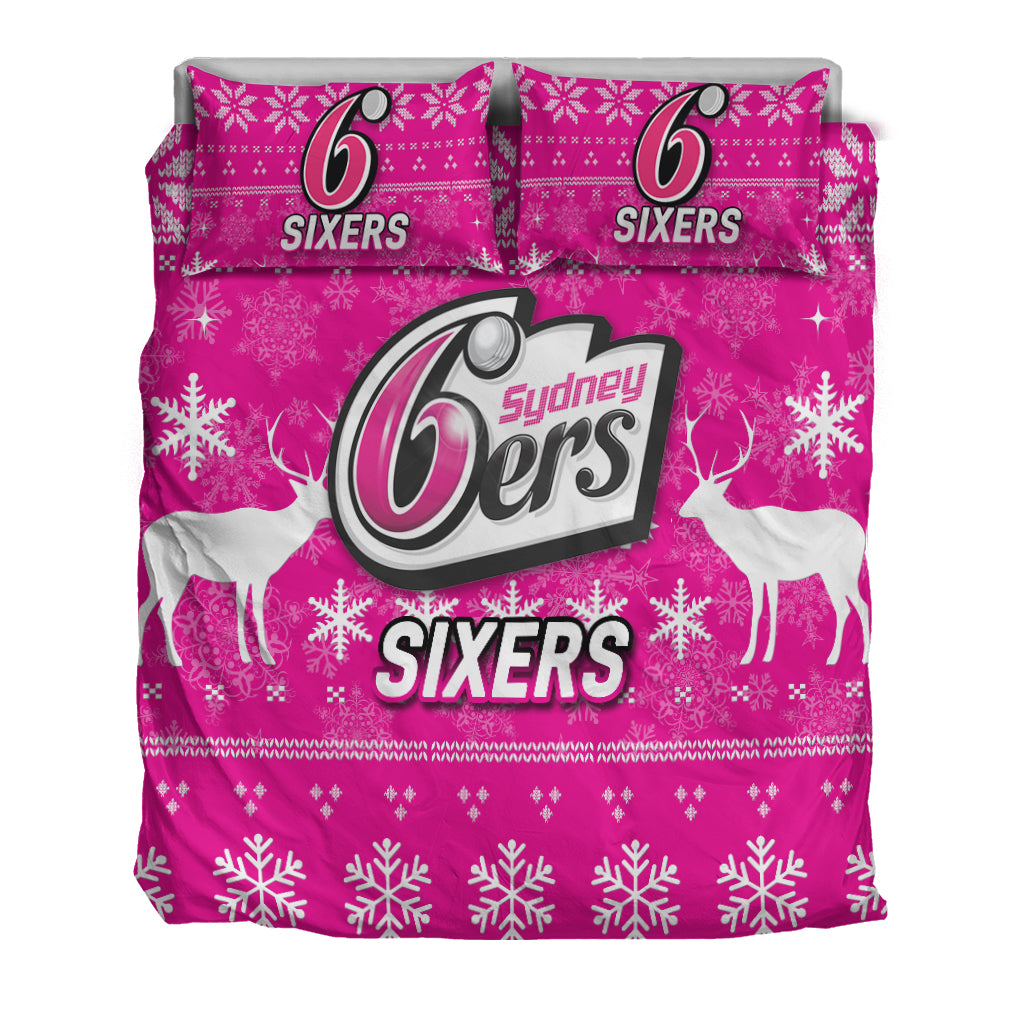Sydney Sixers Cricket Australian Christmas Ugly Style Bedding Set - - Vibe Hoodie Shop