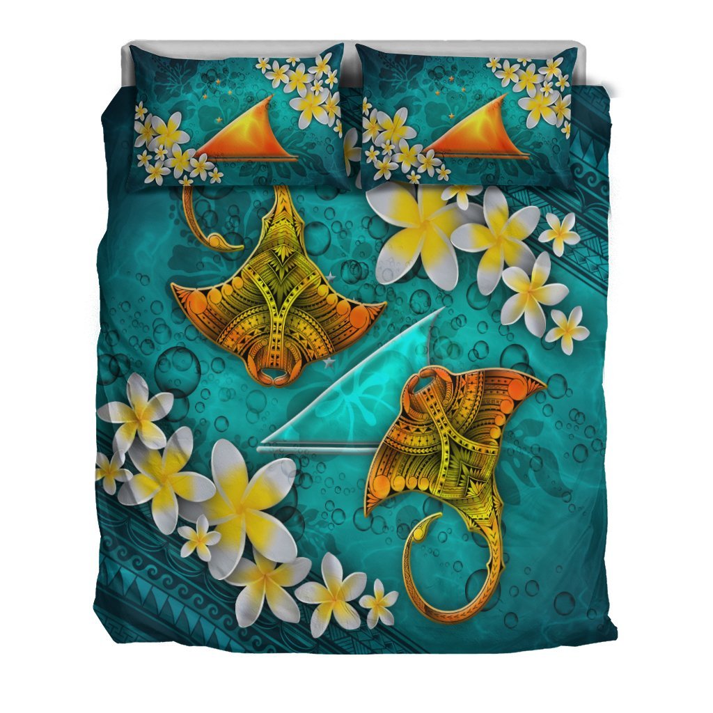 Tokelau Polynesian Bedding Set - Manta Ray Ocean - Vibe Hoodie Shop