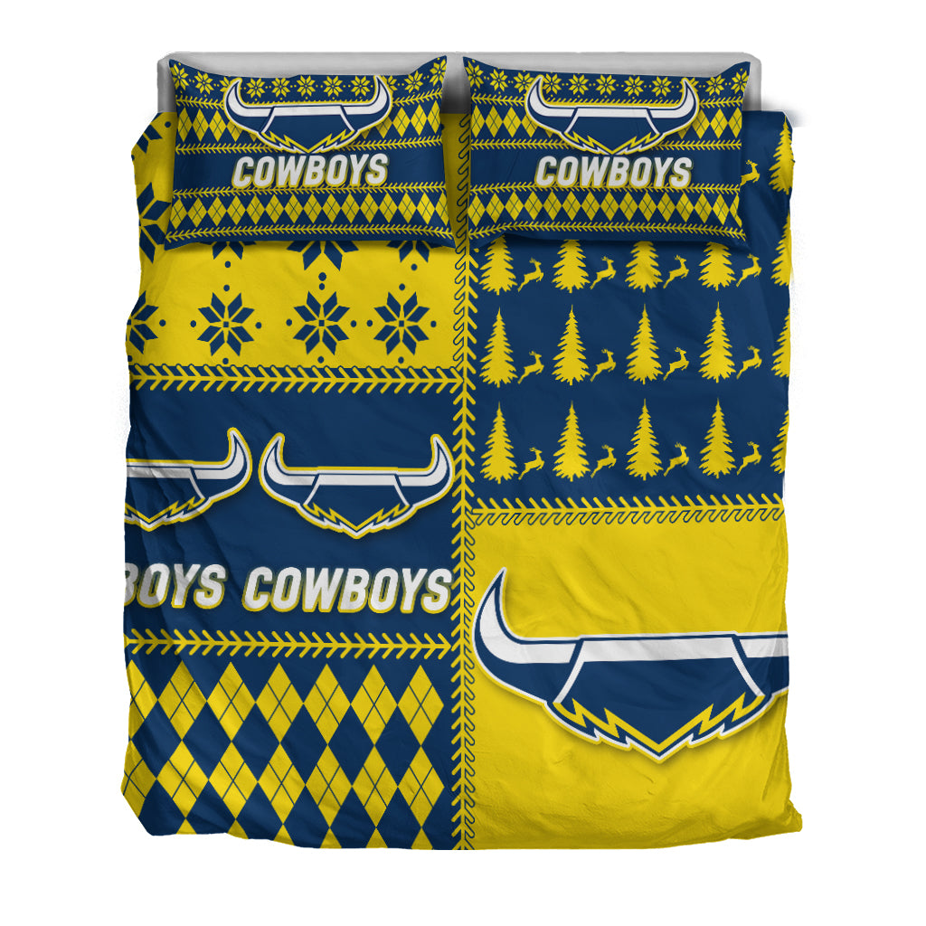 Cowboys Rugby Christmas 2022 Style Bedding Set - - Vibe Hoodie Shop