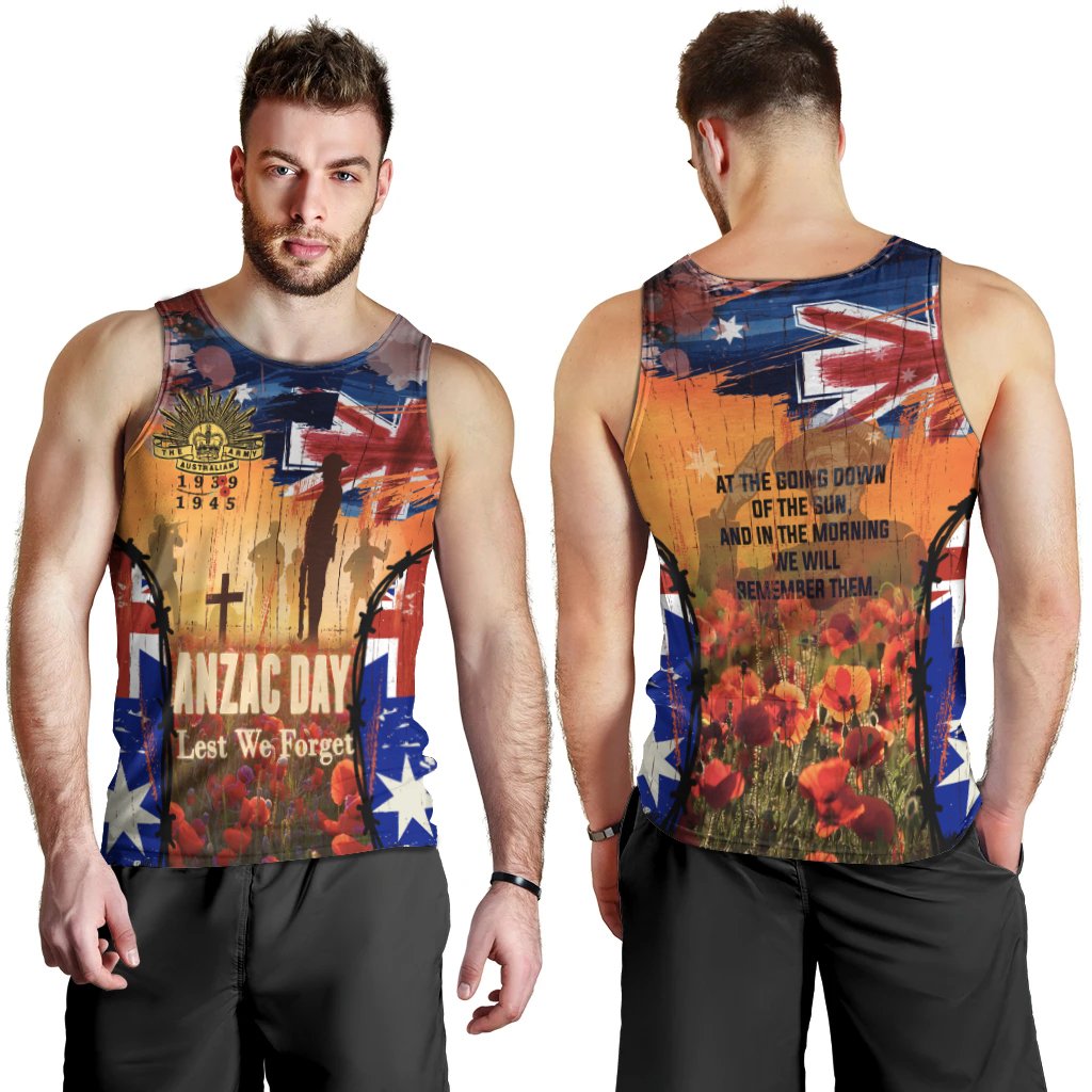 Australia ANZAC Day 2021 Men's Tank Top - ANZAC Day Commemoration 1939 - 1945 - Vibe Hoodie Shop