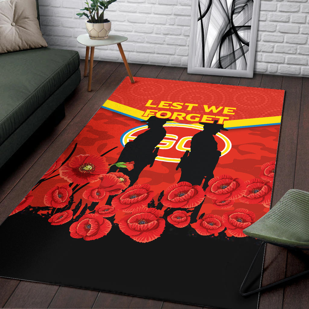 Gold Coast Suns ANZAC Day Area Rug - Indigenous Art - - Vibe Hoodie Shop