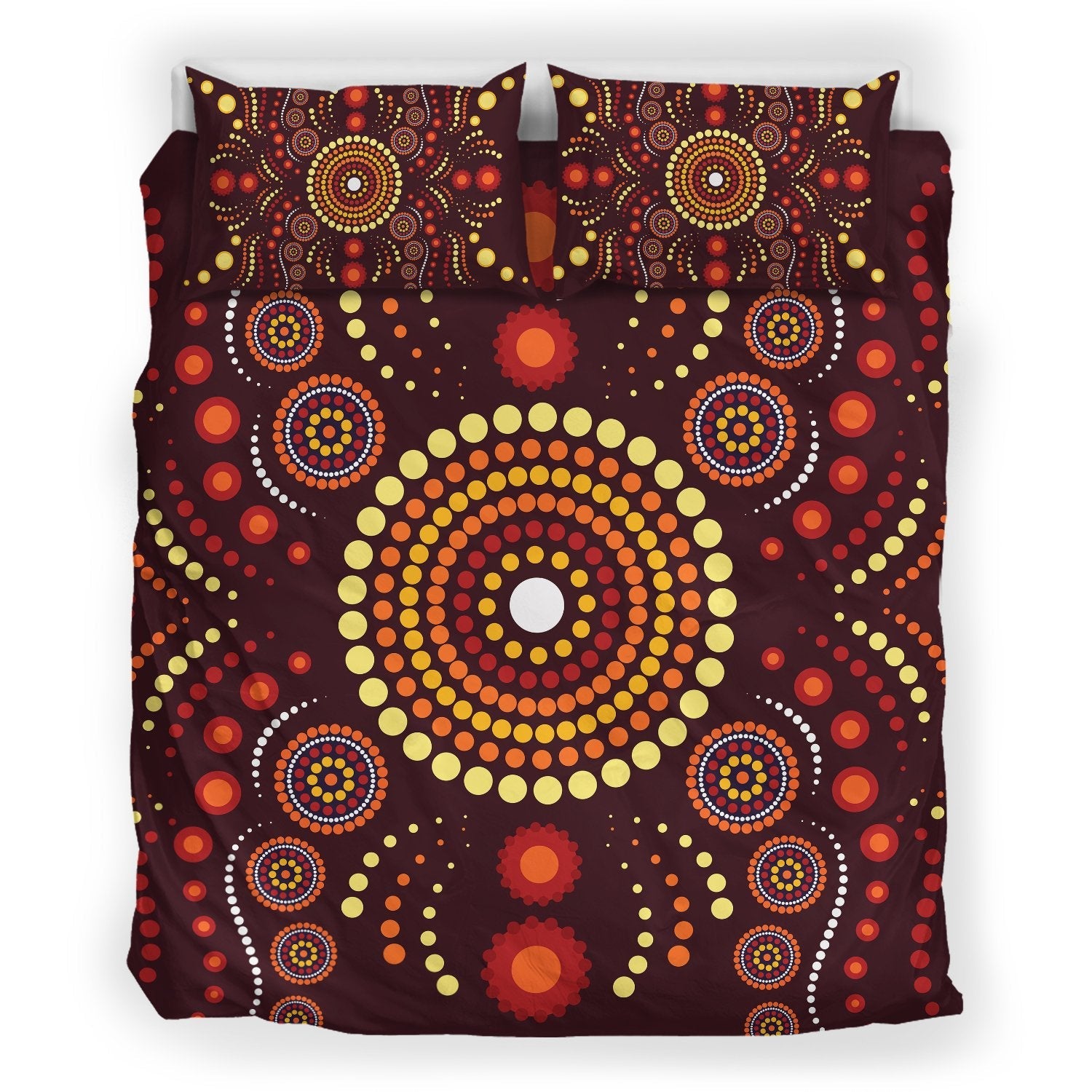 Aboriginal Bedding Set - Indegenous Dot Painting Art - Vibe Hoodie Shop