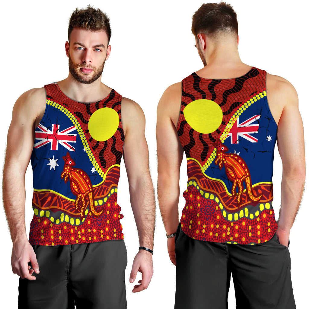 Australia Day Indigenous Art Men Tank Top - - Vibe Hoodie Shop