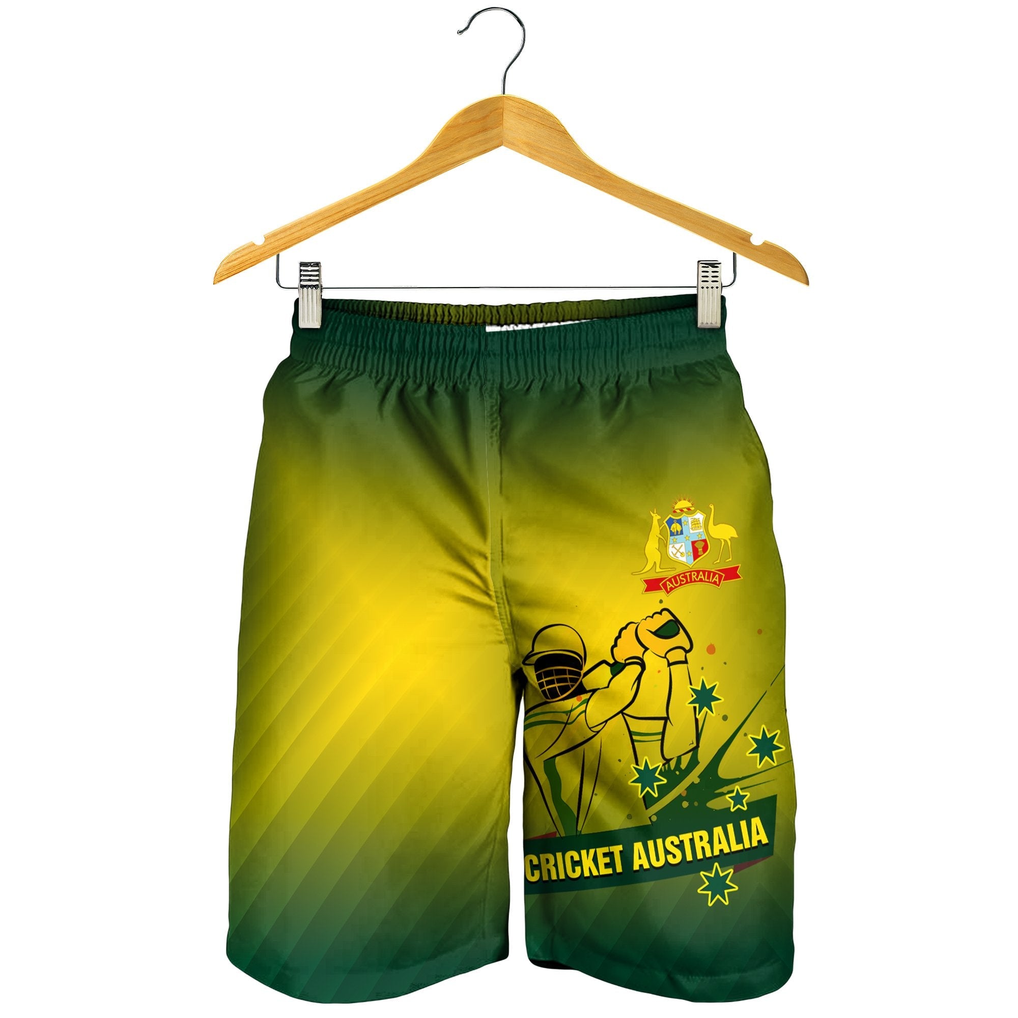 Cricket Men's Shorts - Australian Cricket National Color - Vibe Hoodie Shop