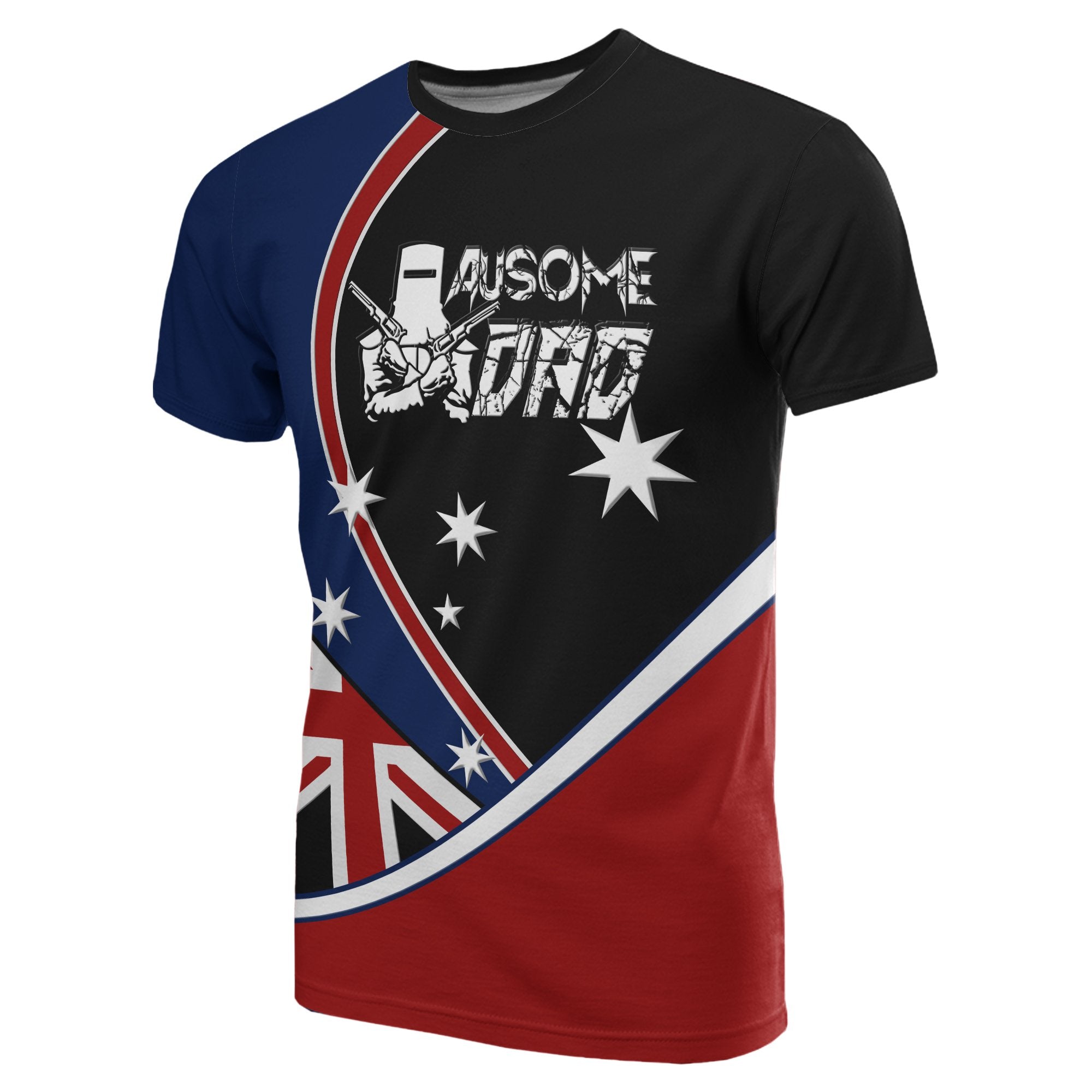 T shirt - Aus Flag T shirt Ausome Dad - Unisex - Vibe Hoodie Shop