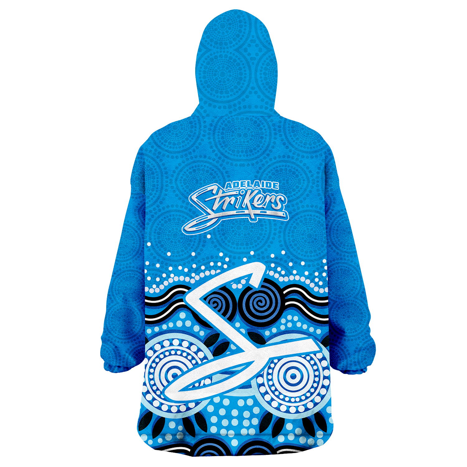 Adelaide Strikers Wearable Blanket Hoodie - Aboriginal Style Of Dot - - Vibe Hoodie Shop