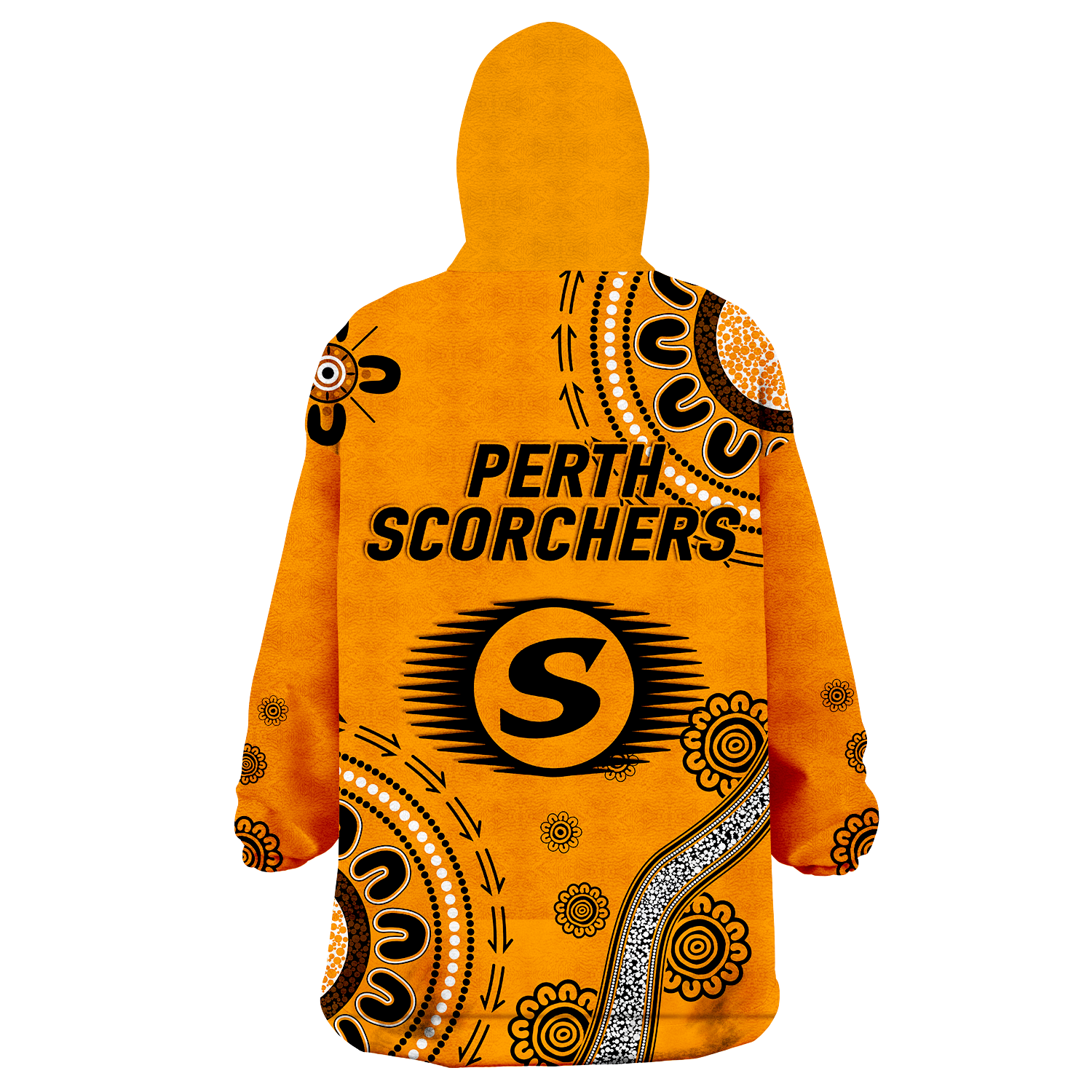 Perth Scorchers Aboriginal Art Cricket 2022 Wearable Blanket Hoodie - - Vibe Hoodie Shop