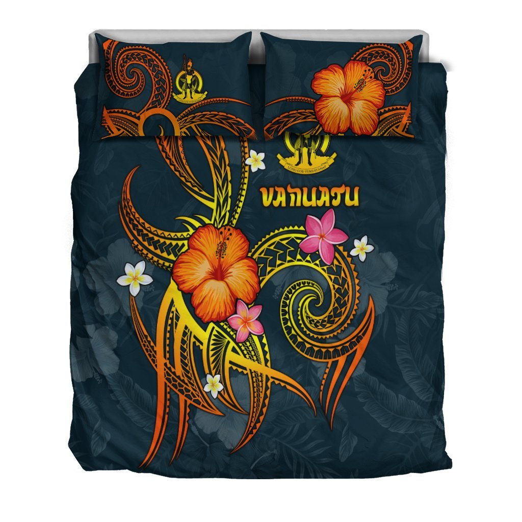 Vanuatu Polynesian Bedding Set - Legend of Vanuatu (Blue) - Vibe Hoodie Shop