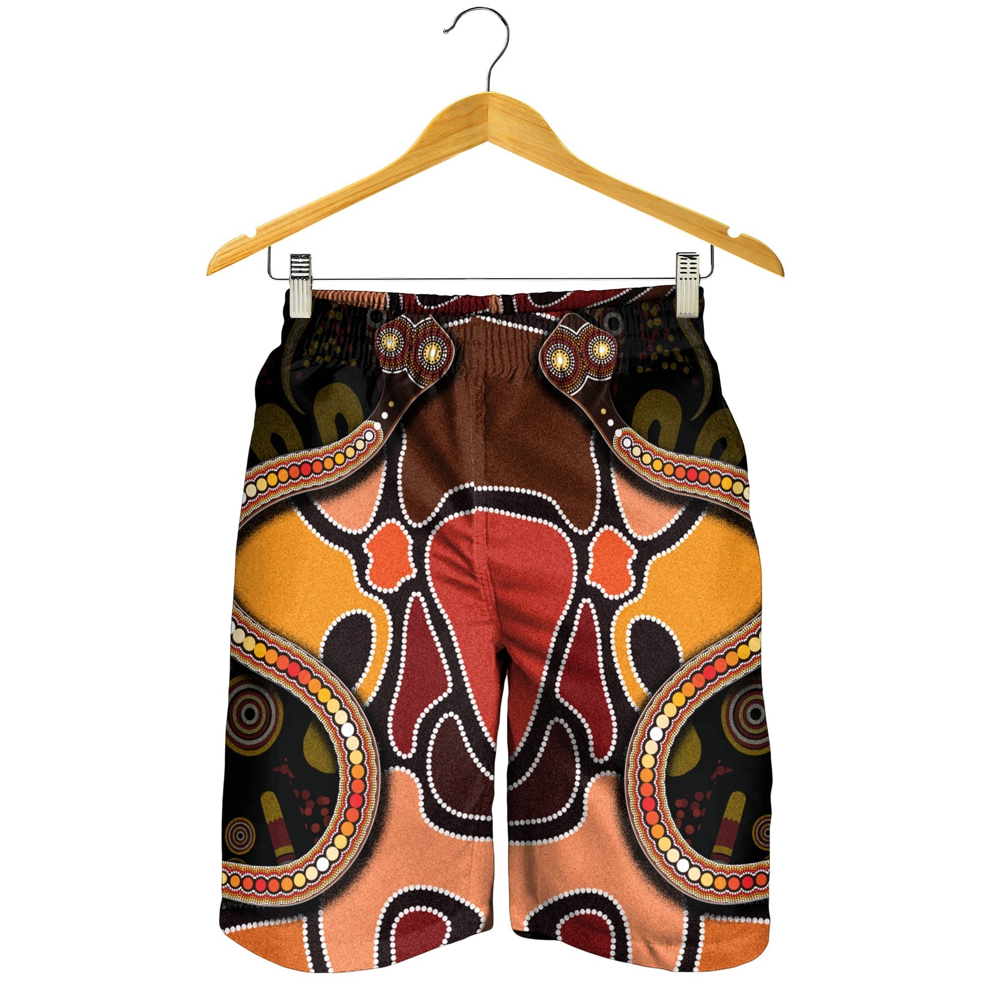 Men Shorts - Aboriginal Snake With Dot Painting - Vibe Hoodie Shop