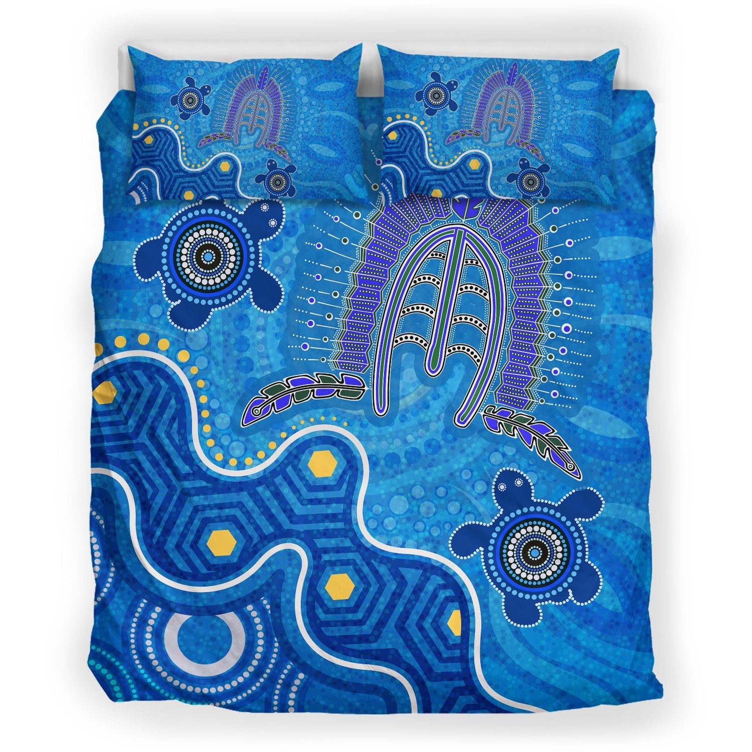 Torres Strait Bedding Set - Dhari And Turtle - Vibe Hoodie Shop