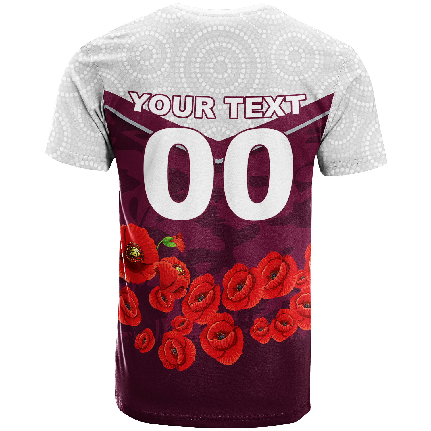 (Custom Personalised) Sea Eagles ANZAC Day Indigenous Art T shirt - - Vibe Hoodie Shop