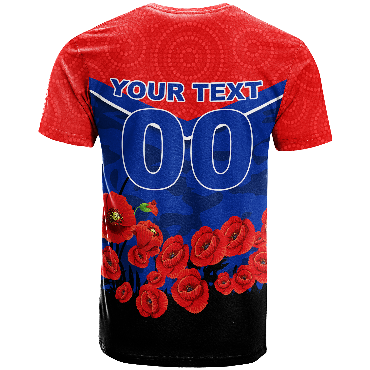 (Custom Personalised) Newcastle Knights ANZAC Day Indigenous Art T shirt - - Vibe Hoodie Shop
