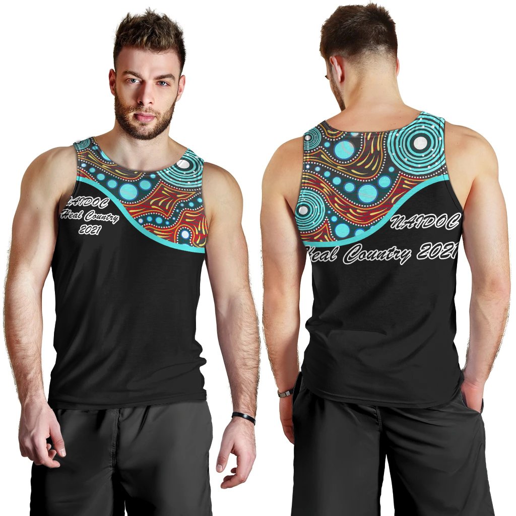 NAIDOC 2021 Men's Tank Top - Heal Country - Vibe Hoodie Shop