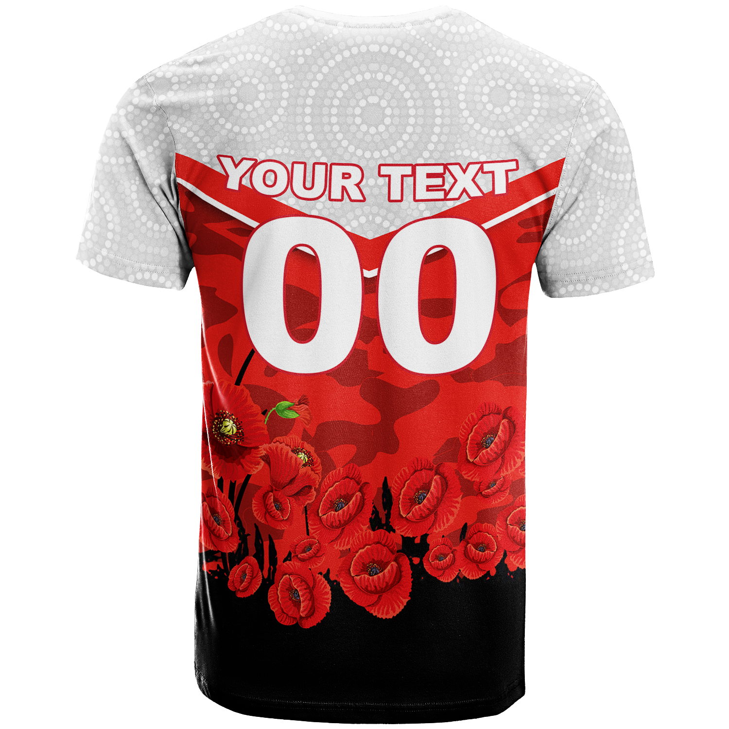 (Custom Personalised) Dragons ANZAC Day T shirt - Indigenous Art - - Vibe Hoodie Shop