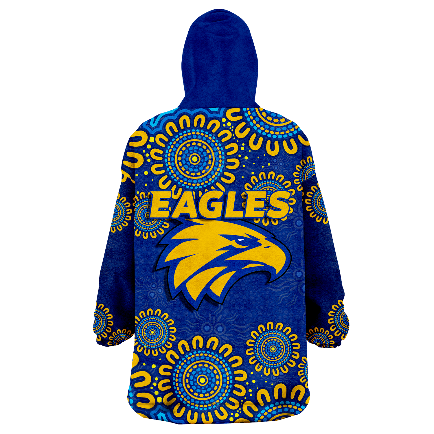 West Coast Eagles Aboriginal Dot Painting Wearable Blanket Hoodie - - Vibe Hoodie Shop