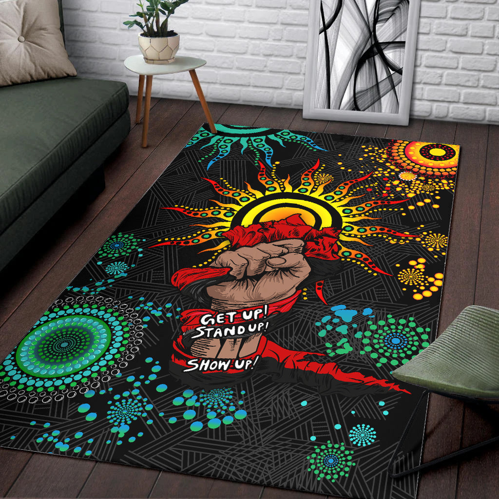 NAIDOC Week 2022 Aboriginal Art Unique Area Rug - - Vibe Hoodie Shop