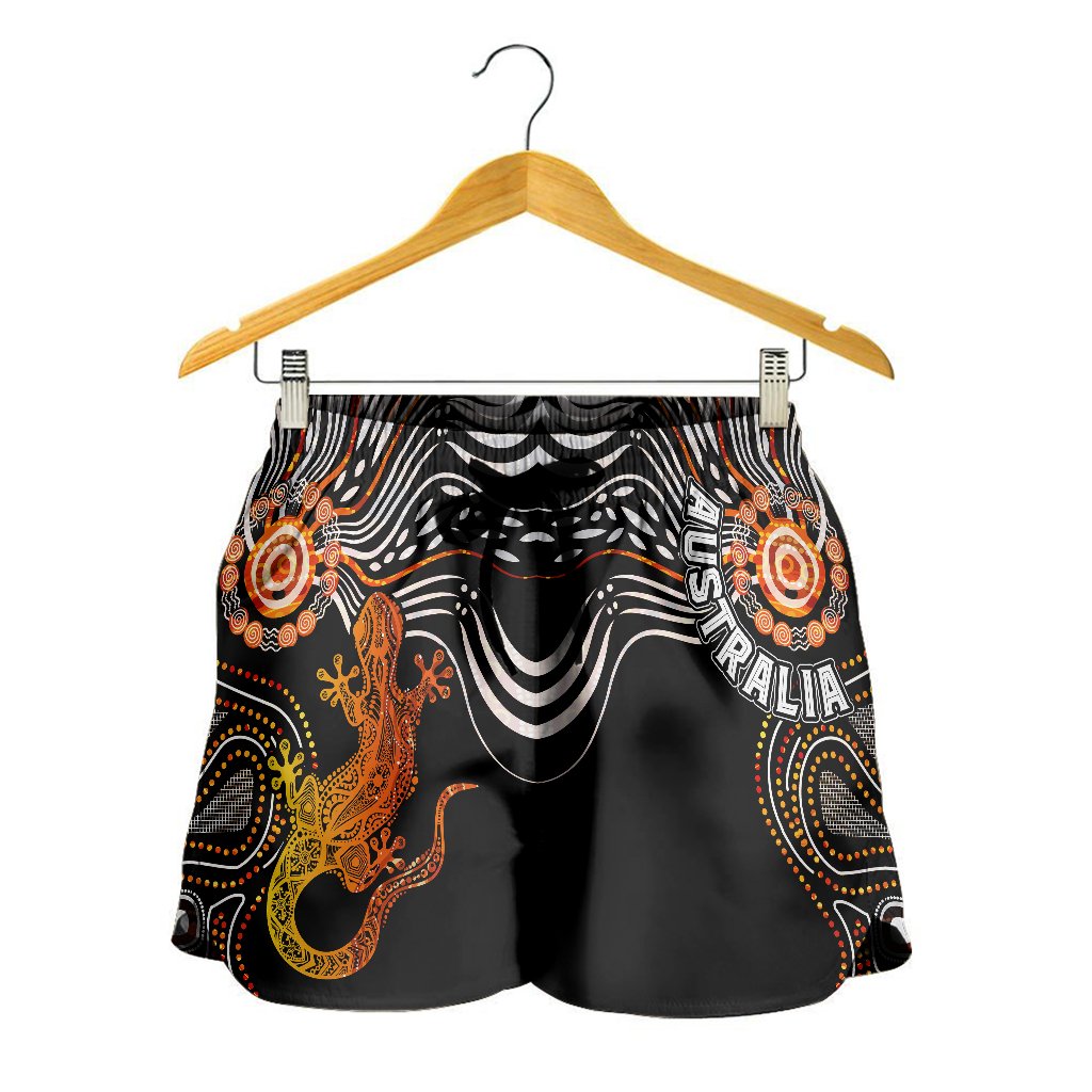 aboriginal-womens-shorts-lizard-sunshine