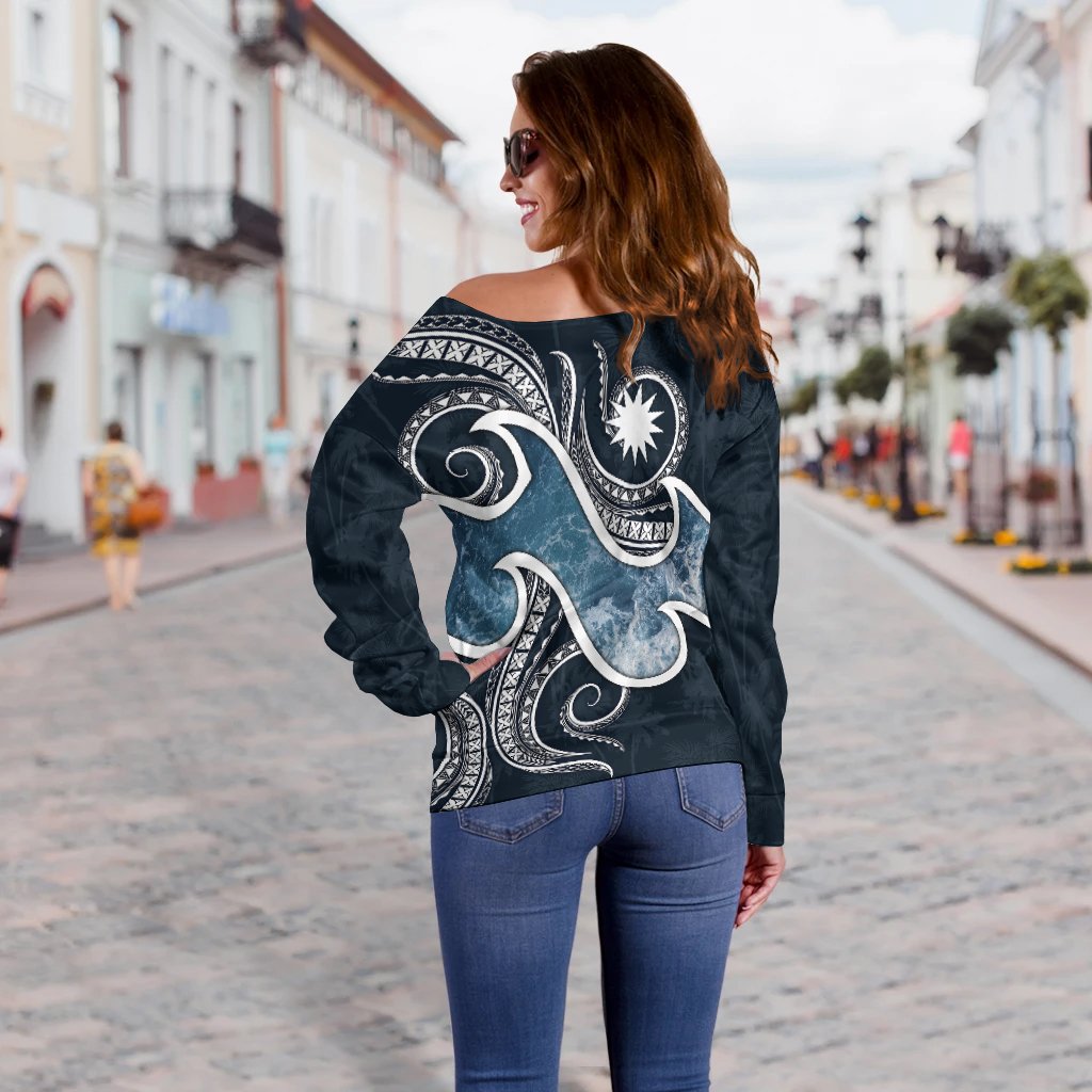 Nauru Polynesian Off Shoulder Sweater - Ocean Style - Vibe Hoodie Shop